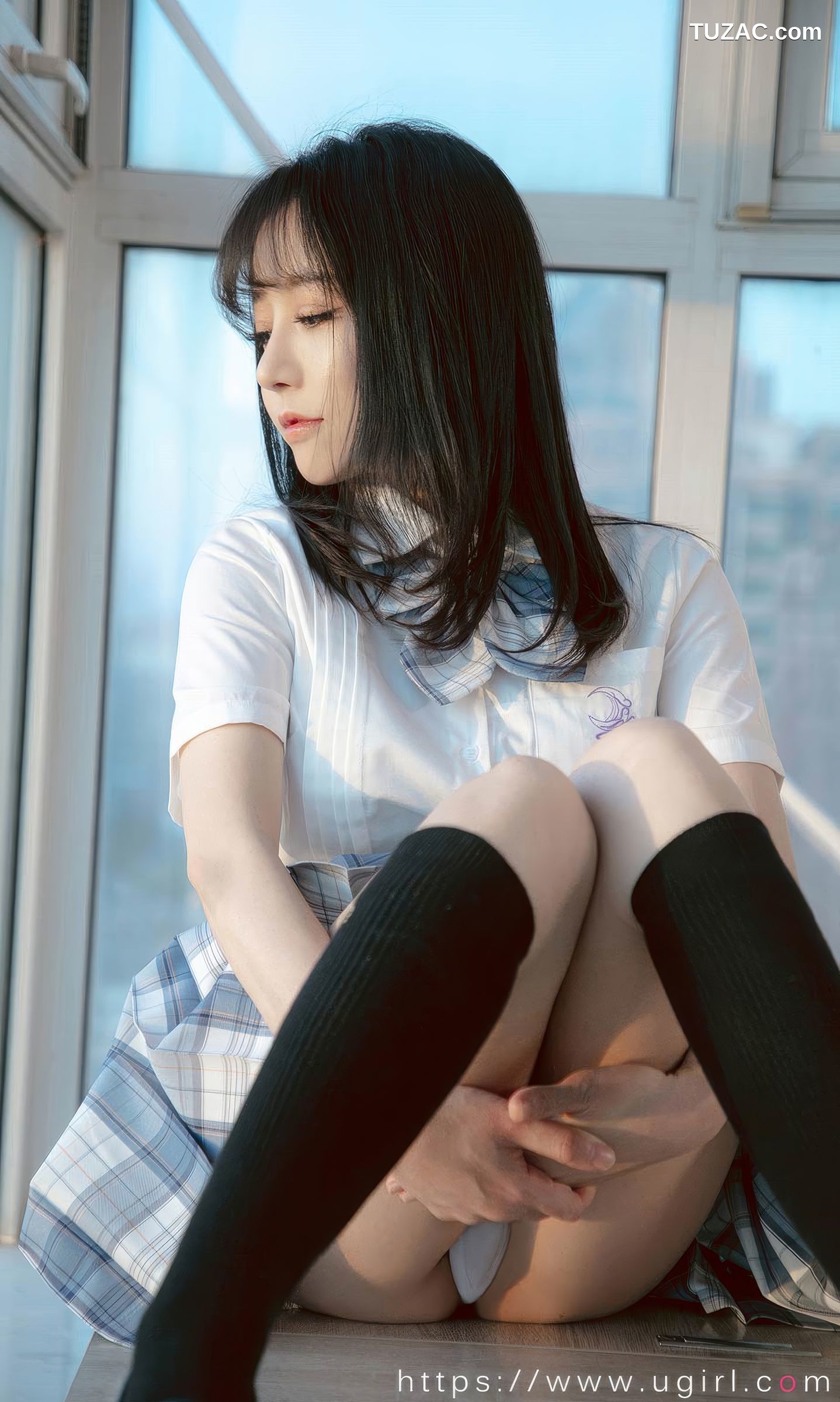 UGirlsApp尤果圈爱尤物-2929-白亦ADA-《香色格子裙》-2024.08.23