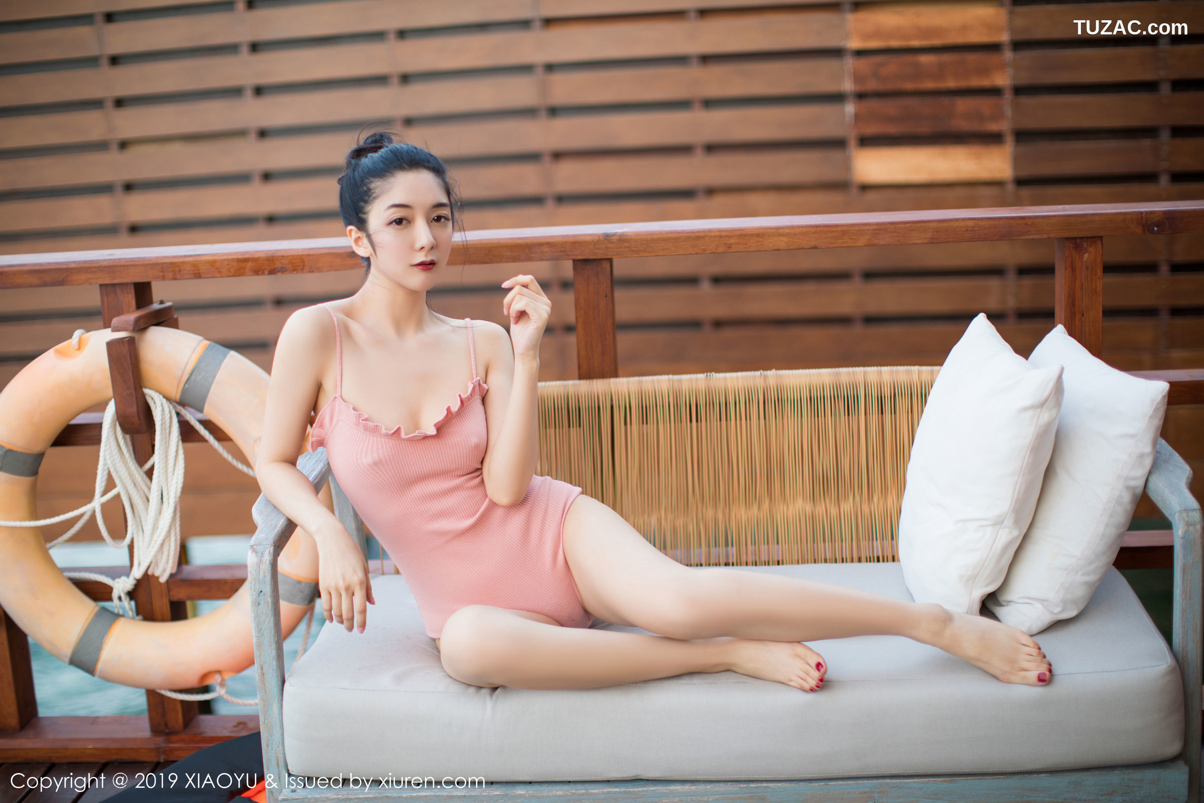 XiaoYu语画界-150-小热巴-《粉色的性感吊裙户外泳池系列》-2019.09.10