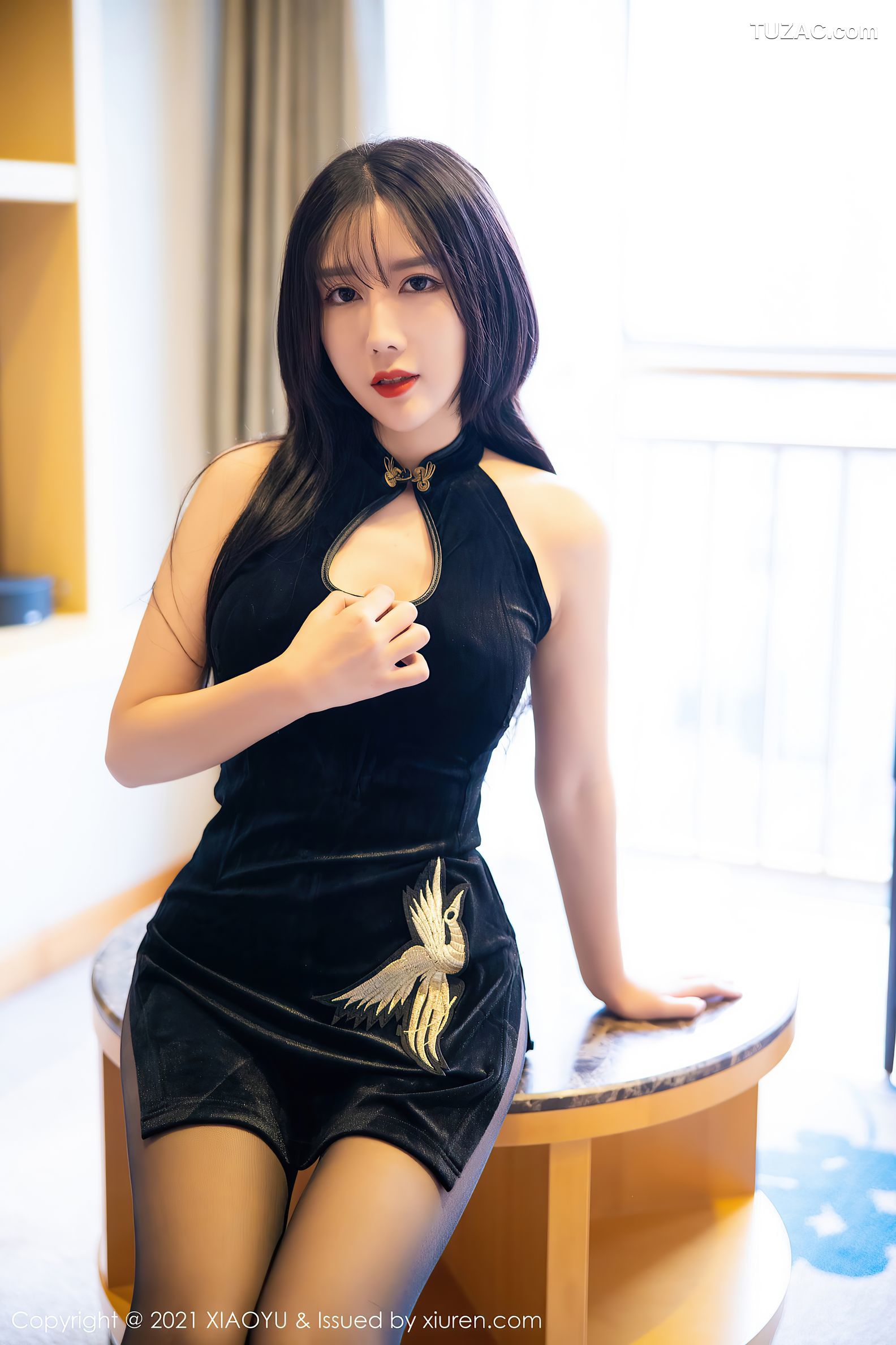 XiaoYu语画界-456-陈梦babe-黑色典雅旗袍黑丝-2021.01.21