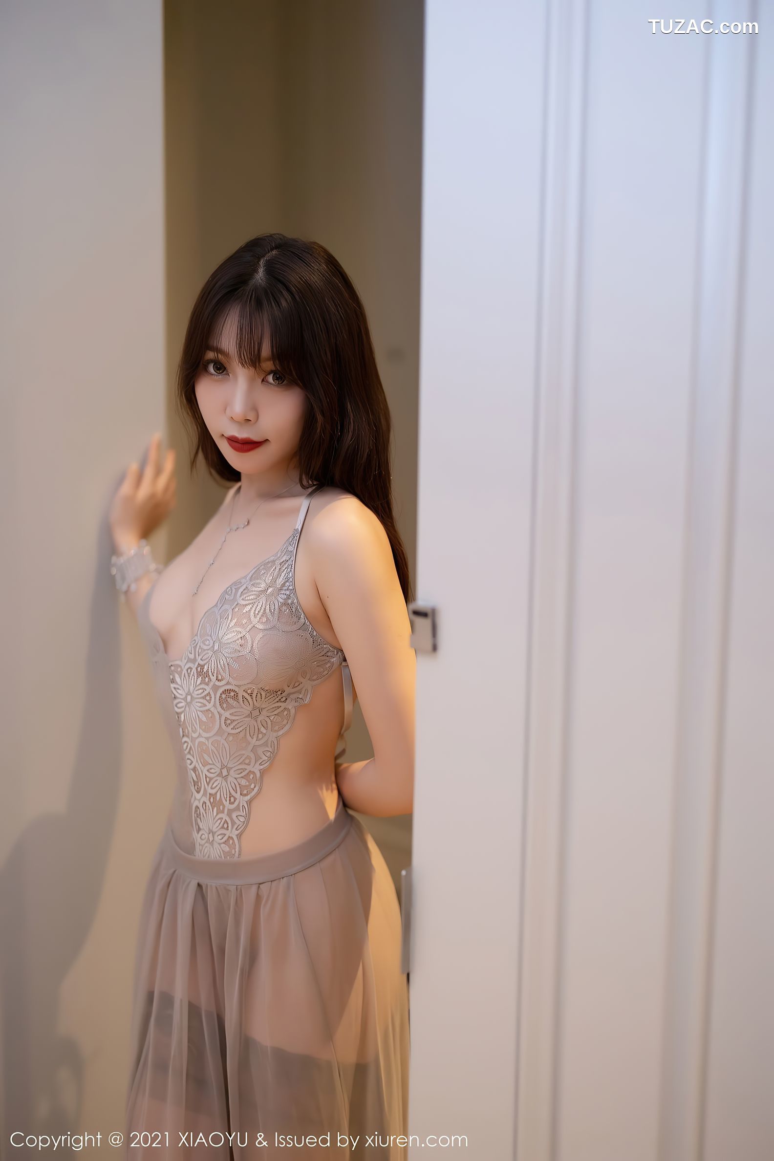 XiaoYu语画界-510-芝芝-薄纱裙连体内衣蕾丝-2021.04.19