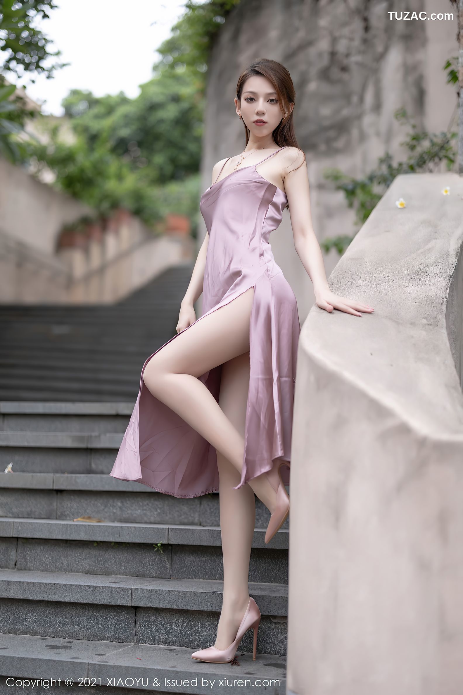 XiaoYu语画界-571-言沫-华清池典雅吊带裙丁字裤-2021.07.15