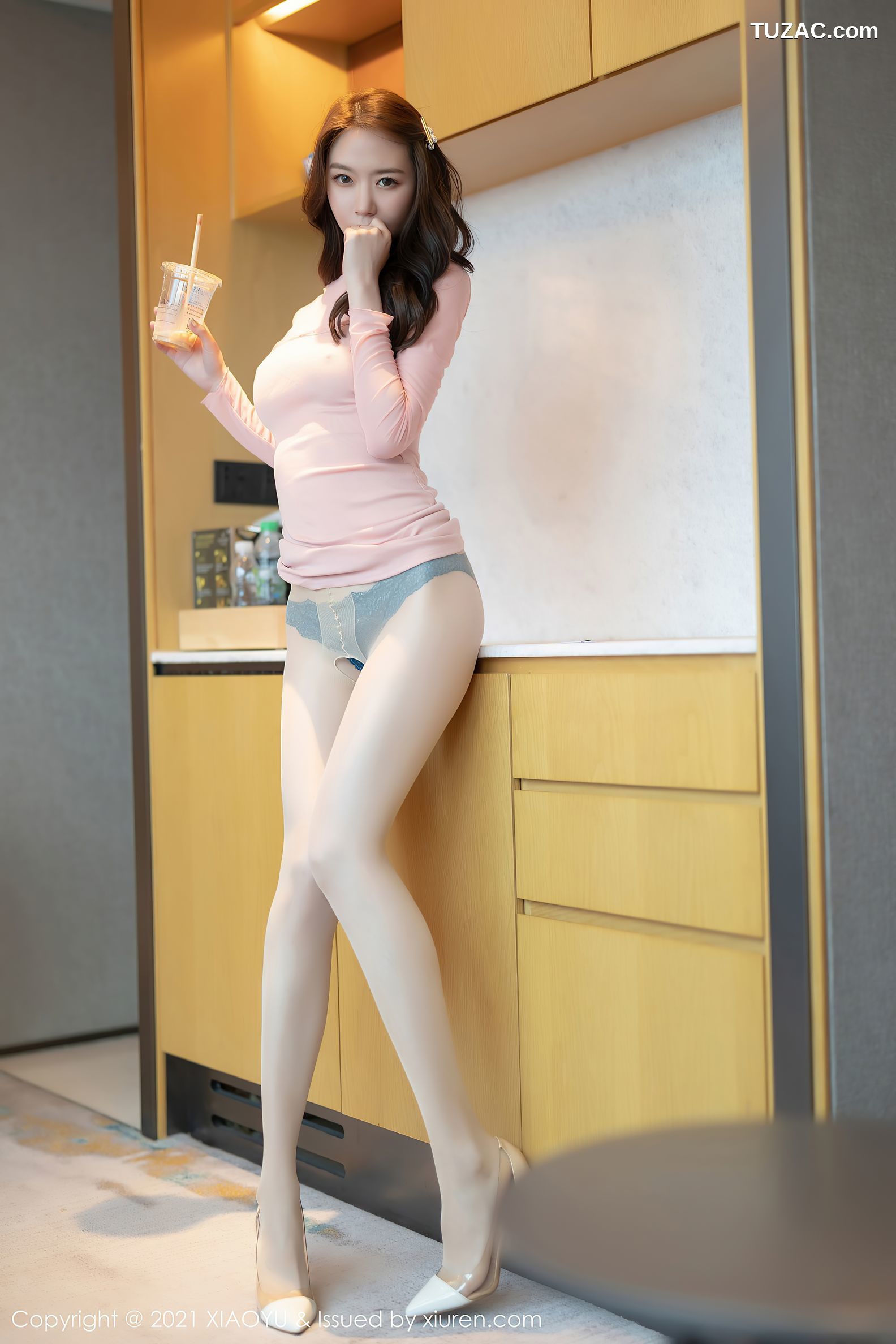 XiaoYu语画界-598-梦心月-真空粉色服饰肉丝-2021.08.23