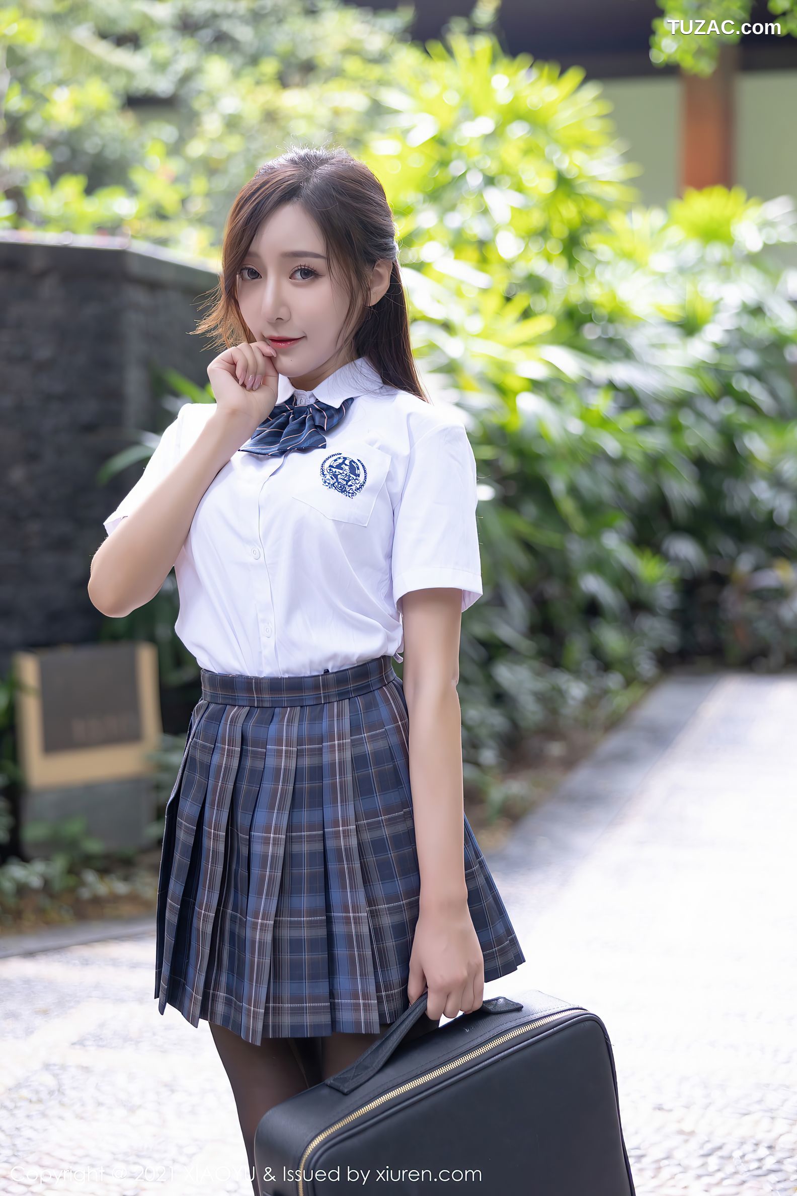 XiaoYu语画界-604-王馨瑶Yanni-JK制服主题白色蕾丝内衣-2021.08.31