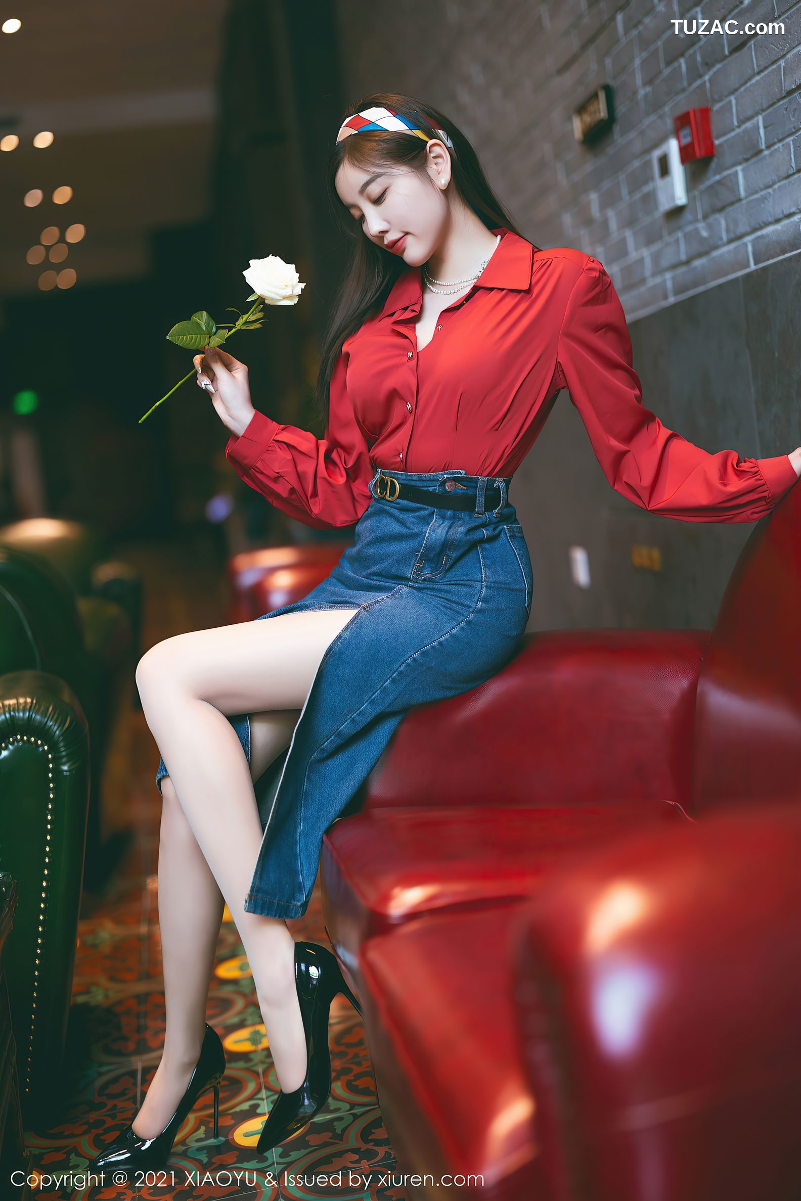 XiaoYu语画界-618-杨晨晨Yome-民国风主题红衬衫牛仔裙-2021.09.18