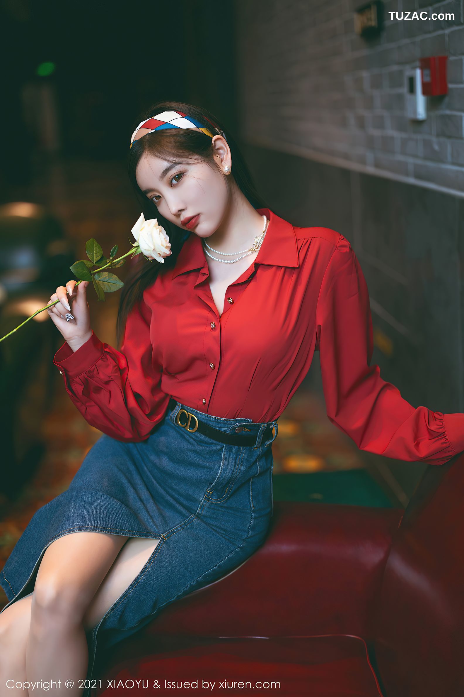 XiaoYu语画界-618-杨晨晨Yome-民国风主题红衬衫牛仔裙-2021.09.18