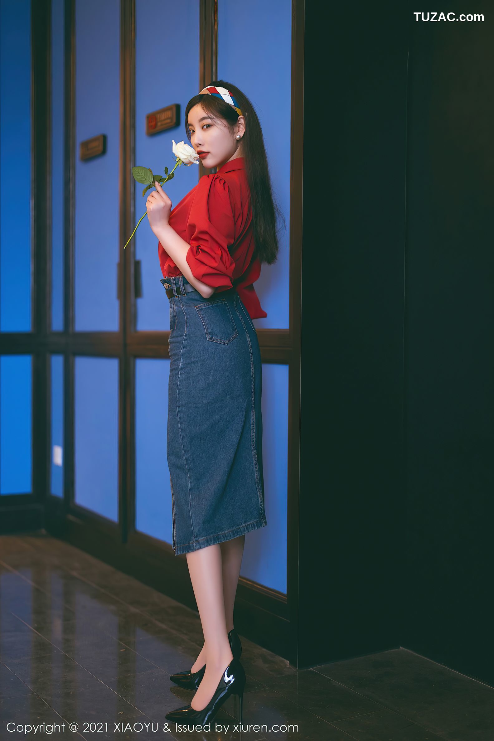 XiaoYu语画界-618-杨晨晨Yome-民国风主题红衬衫牛仔裙-2021.09.18