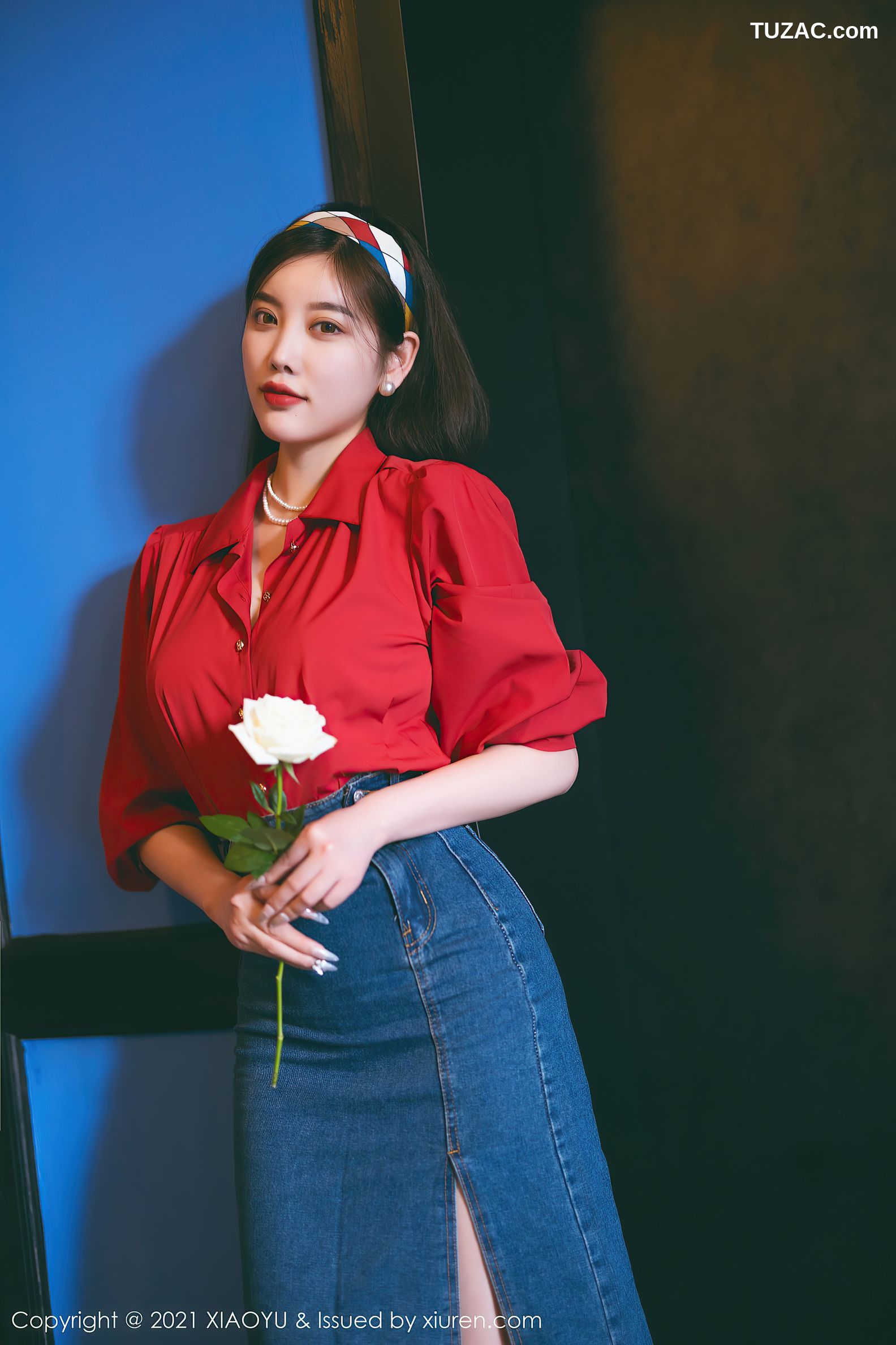 XiaoYu语画界-618-杨晨晨Yome-民国风主题红衬衫牛仔裙-2021.09.18