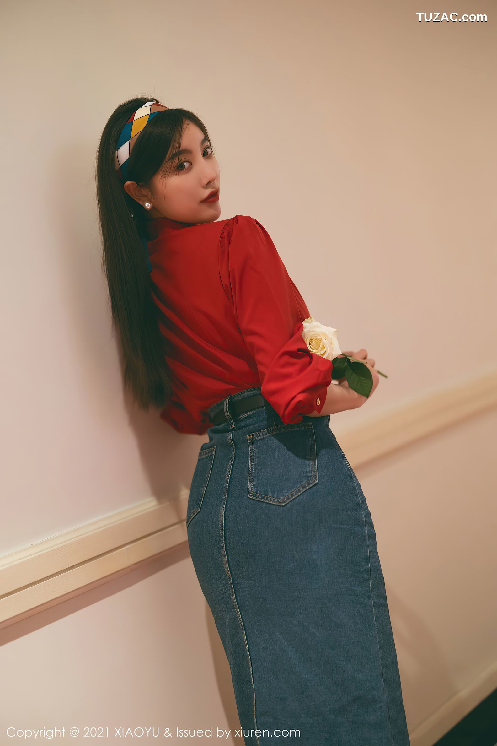 XiaoYu语画界-618-杨晨晨Yome-民国风主题红衬衫牛仔裙-2021.09.18