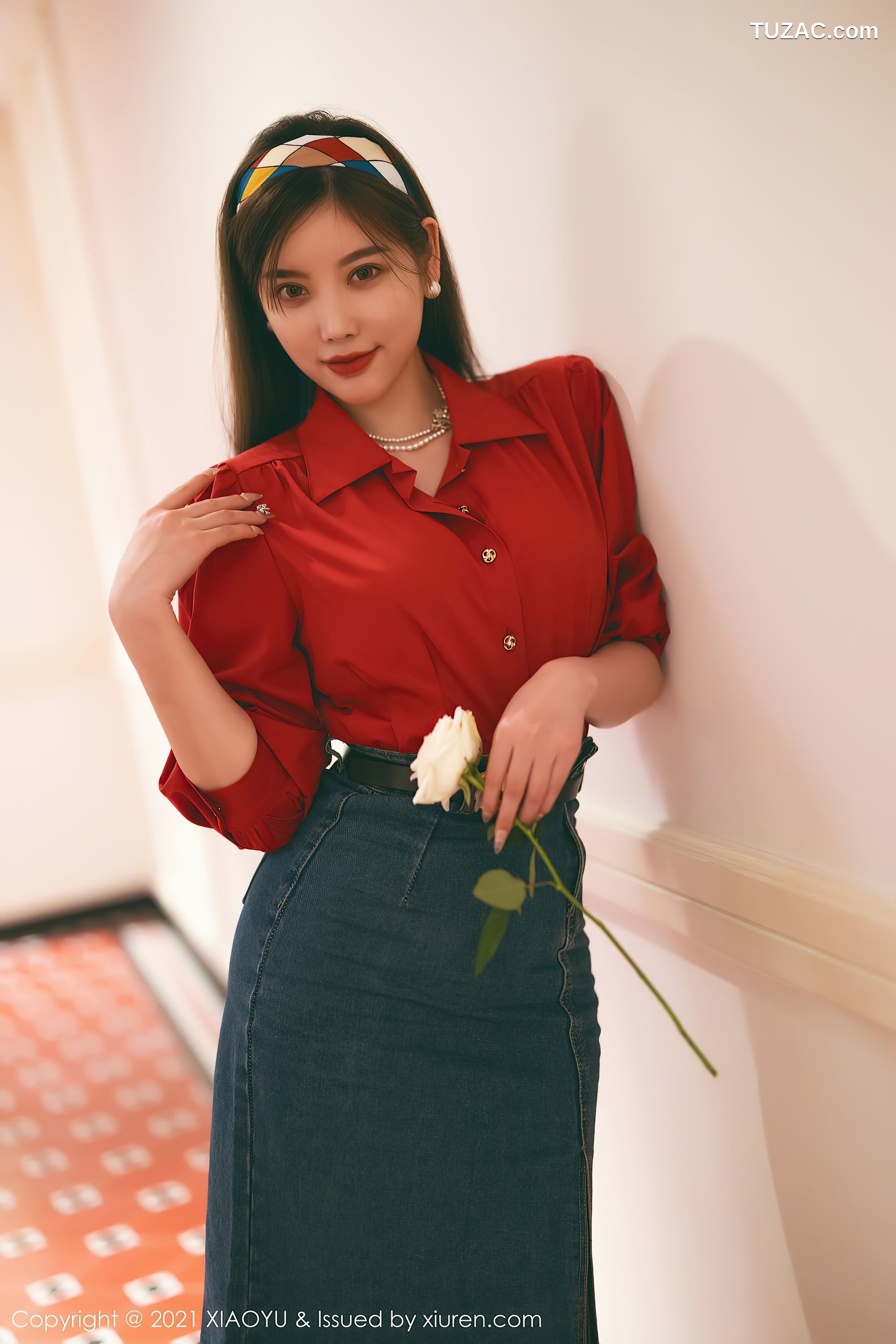 XiaoYu语画界-618-杨晨晨Yome-民国风主题红衬衫牛仔裙-2021.09.18