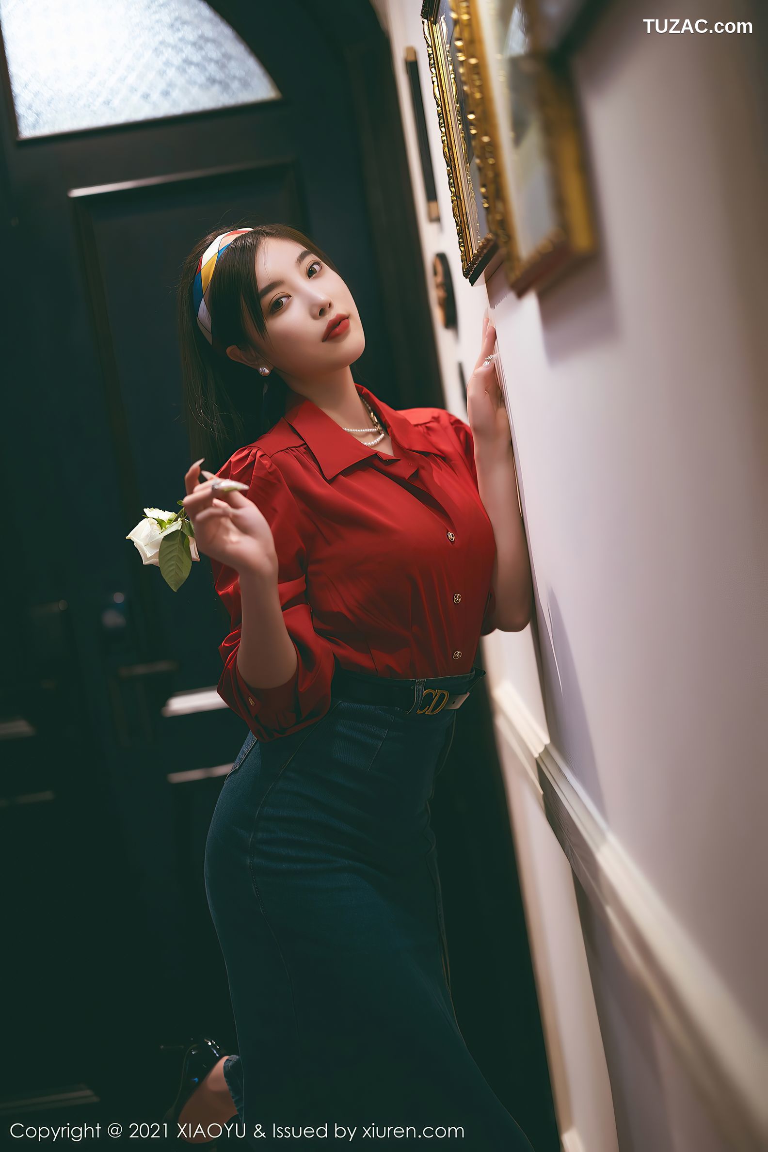 XiaoYu语画界-618-杨晨晨Yome-民国风主题红衬衫牛仔裙-2021.09.18