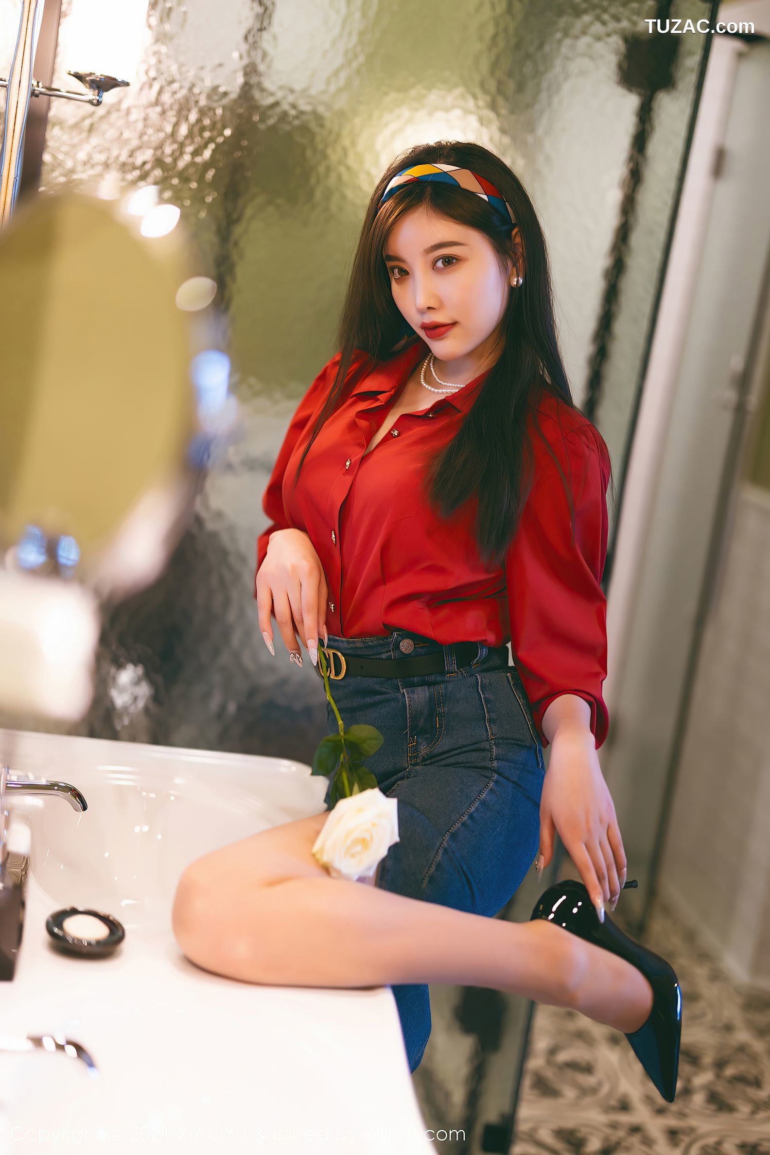 XiaoYu语画界-618-杨晨晨Yome-民国风主题红衬衫牛仔裙-2021.09.18