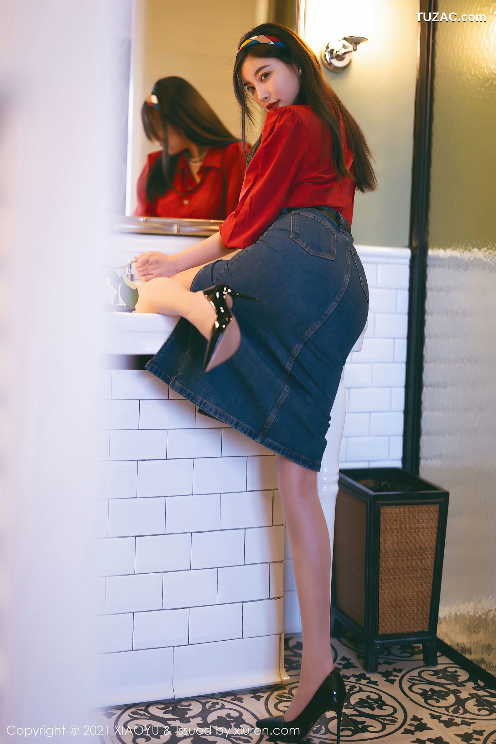 XiaoYu语画界-618-杨晨晨Yome-民国风主题红衬衫牛仔裙-2021.09.18