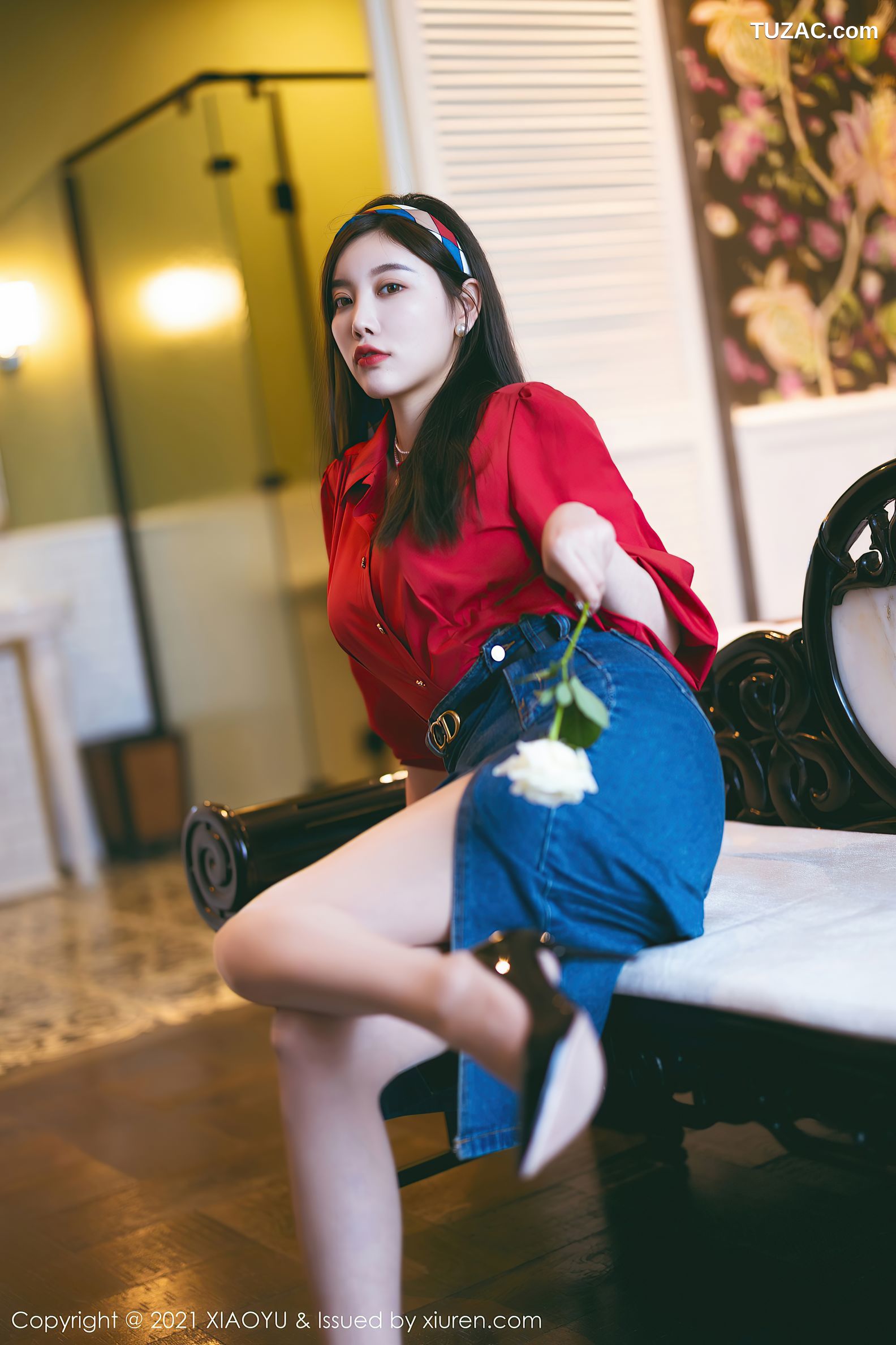 XiaoYu语画界-618-杨晨晨Yome-民国风主题红衬衫牛仔裙-2021.09.18