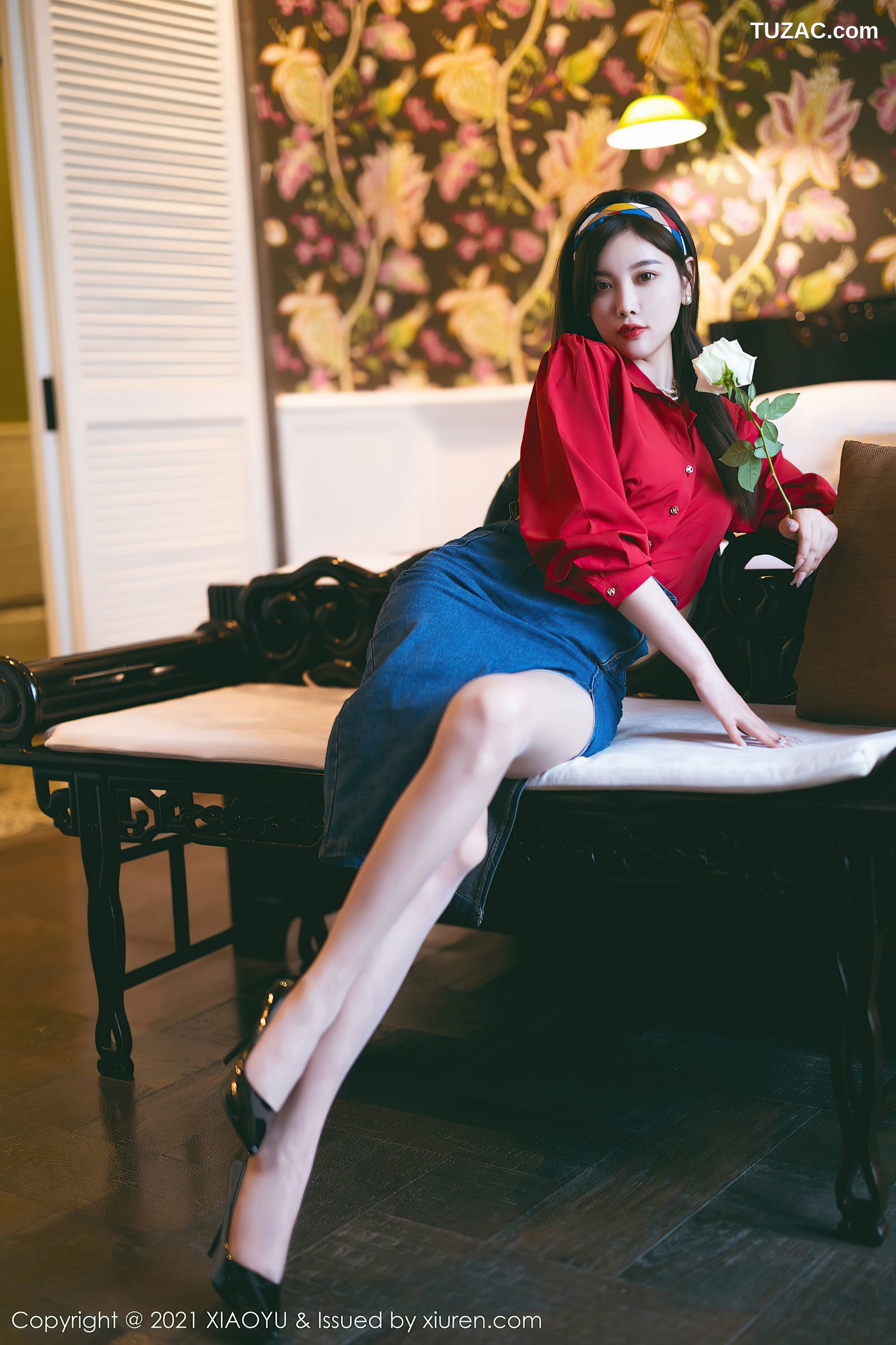 XiaoYu语画界-618-杨晨晨Yome-民国风主题红衬衫牛仔裙-2021.09.18