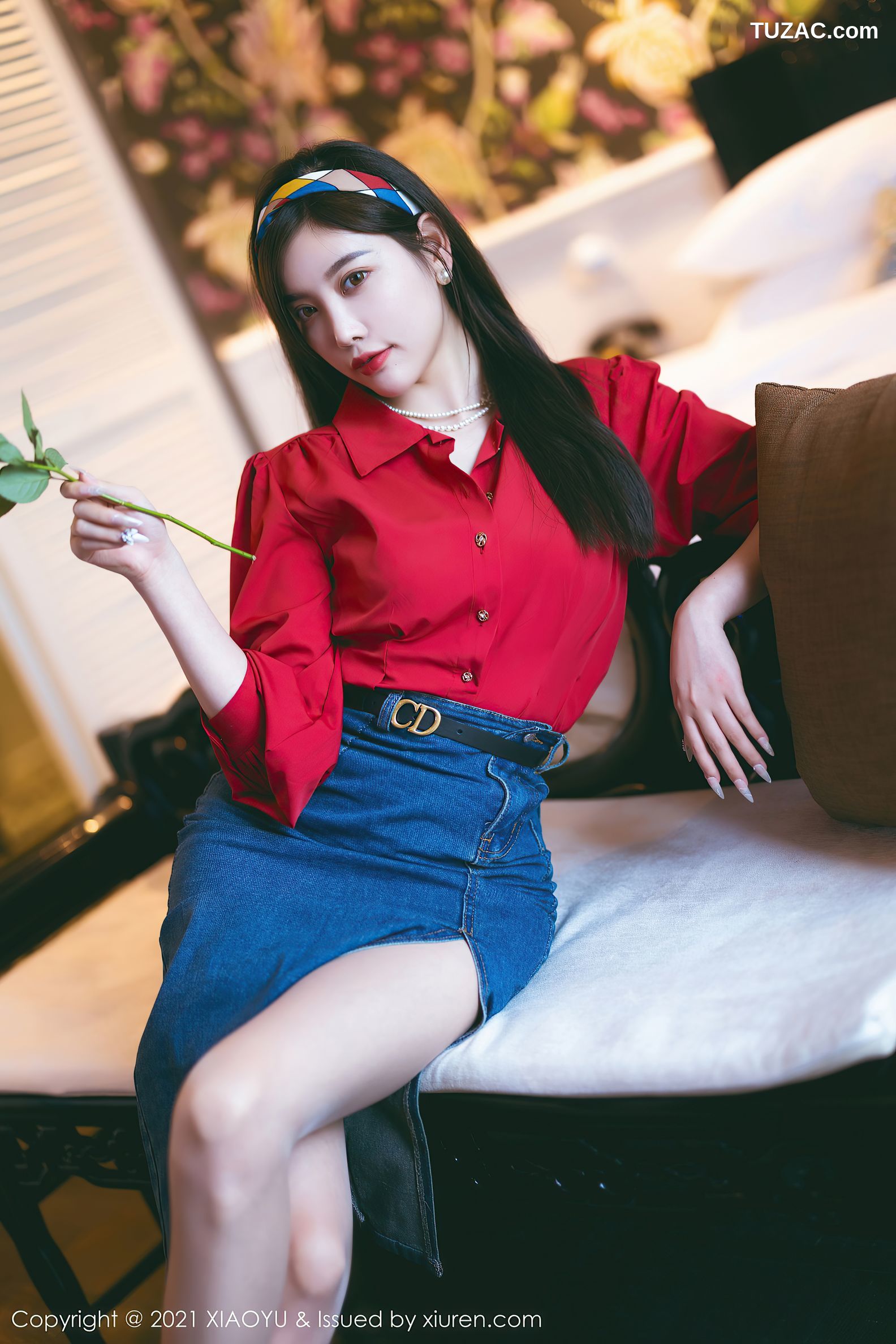 XiaoYu语画界-618-杨晨晨Yome-民国风主题红衬衫牛仔裙-2021.09.18