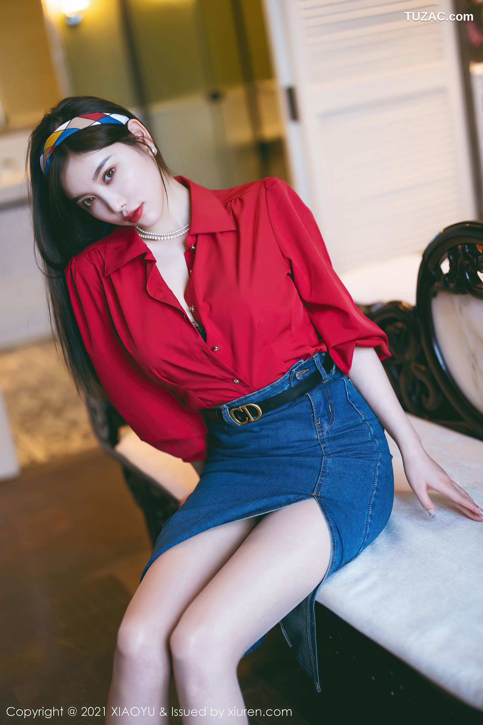 XiaoYu语画界-618-杨晨晨Yome-民国风主题红衬衫牛仔裙-2021.09.18