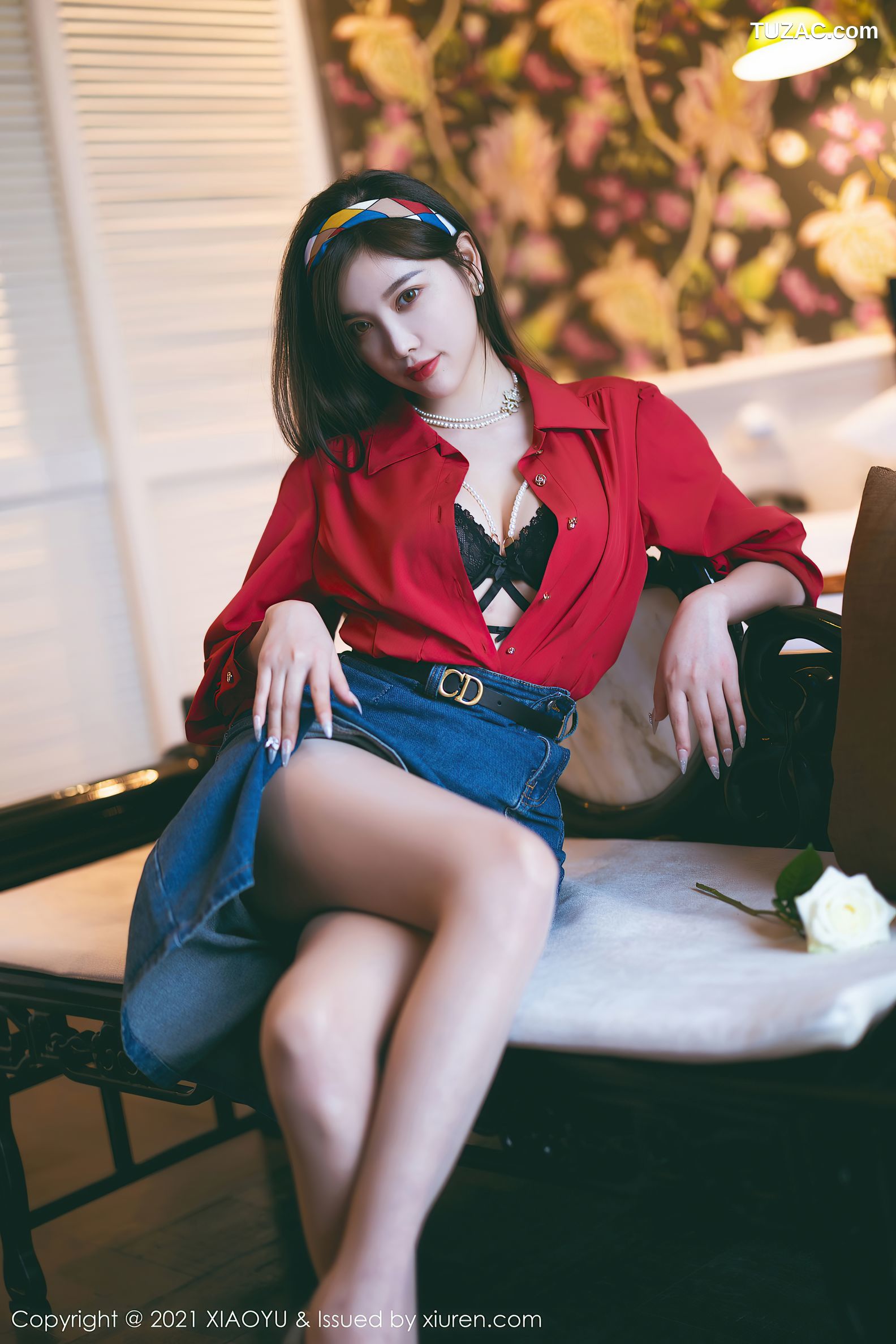XiaoYu语画界-618-杨晨晨Yome-民国风主题红衬衫牛仔裙-2021.09.18