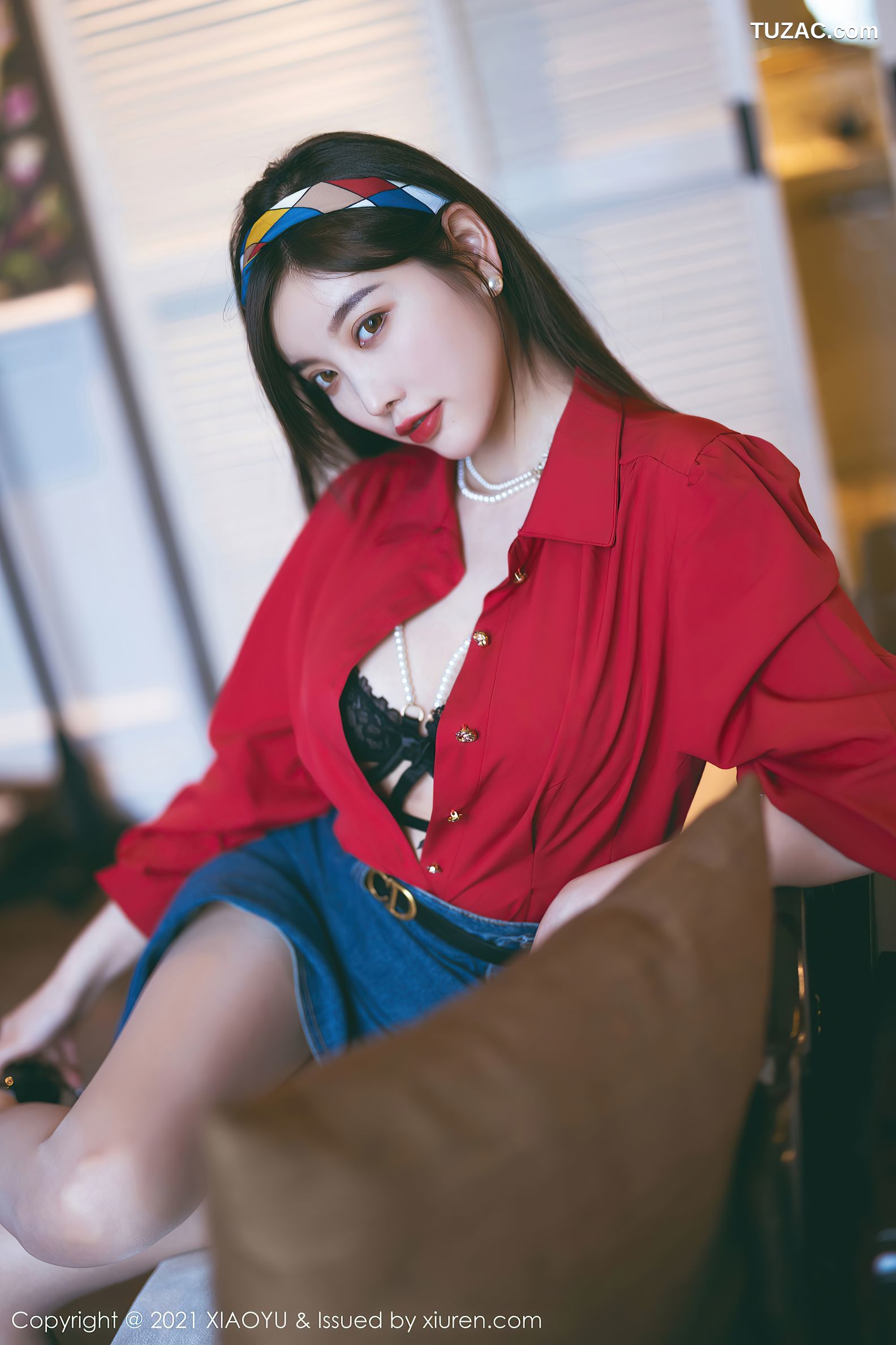 XiaoYu语画界-618-杨晨晨Yome-民国风主题红衬衫牛仔裙-2021.09.18