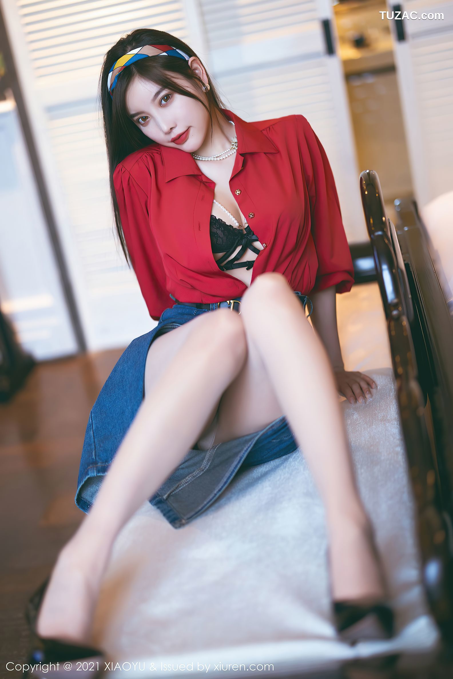 XiaoYu语画界-618-杨晨晨Yome-民国风主题红衬衫牛仔裙-2021.09.18