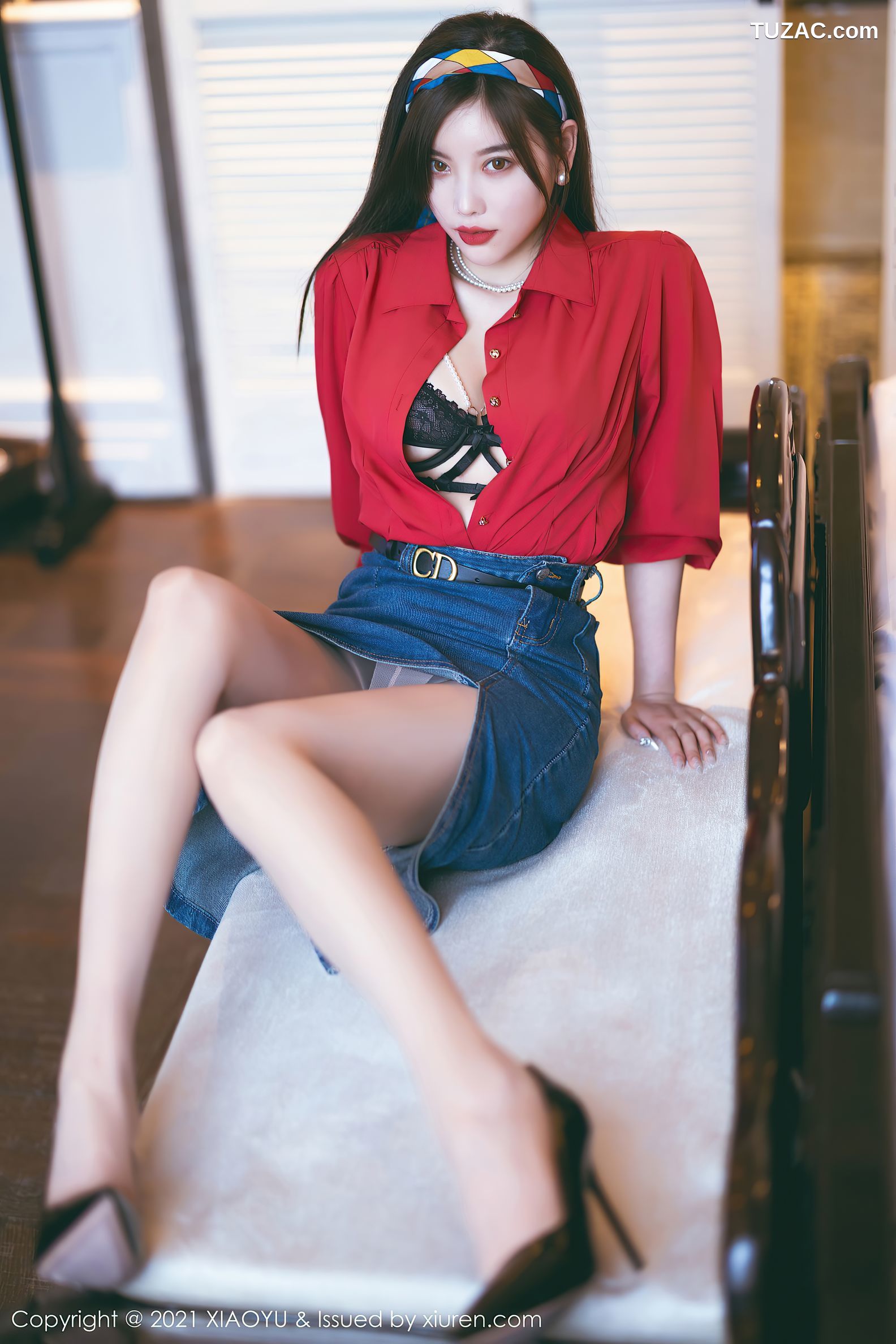 XiaoYu语画界-618-杨晨晨Yome-民国风主题红衬衫牛仔裙-2021.09.18