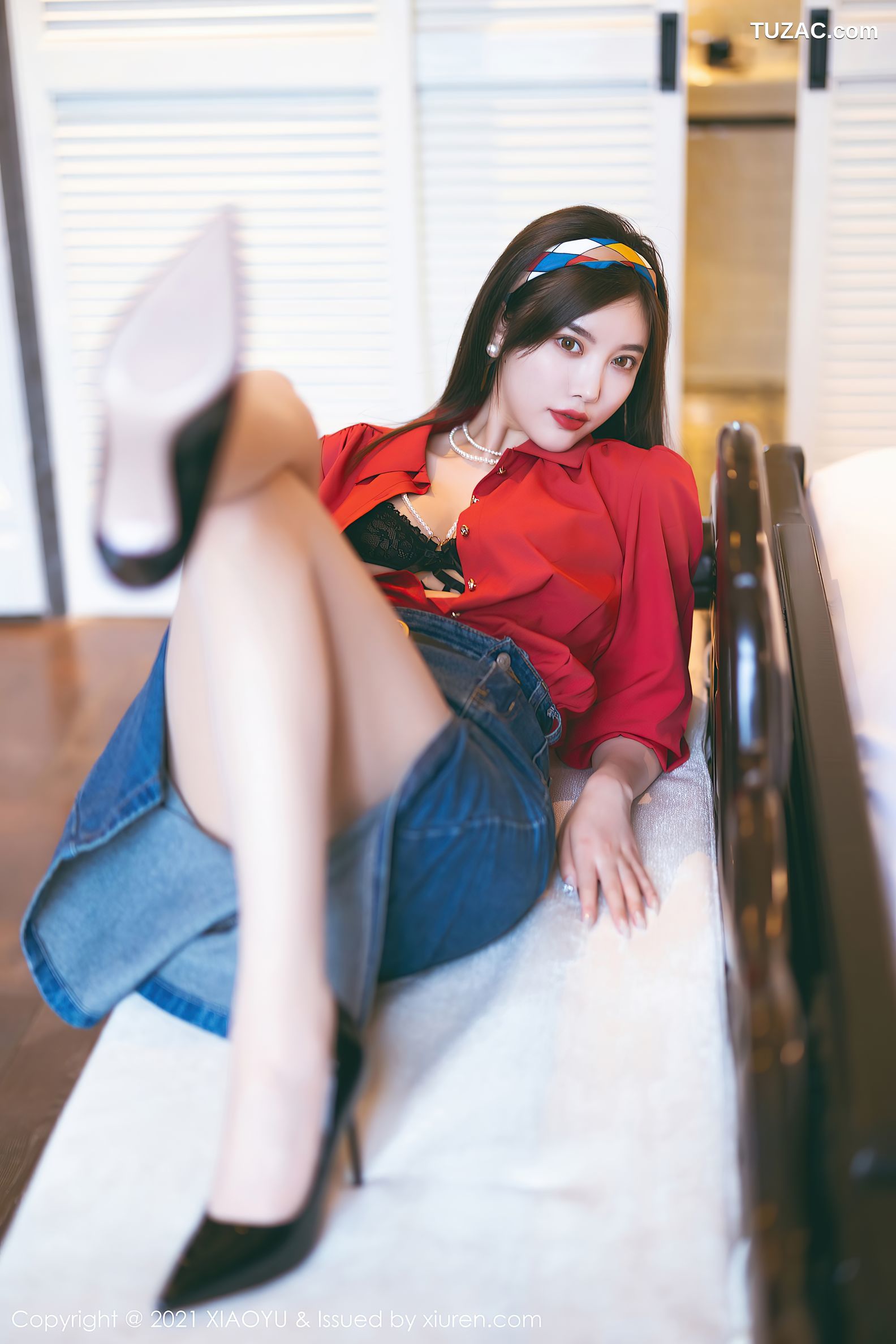 XiaoYu语画界-618-杨晨晨Yome-民国风主题红衬衫牛仔裙-2021.09.18