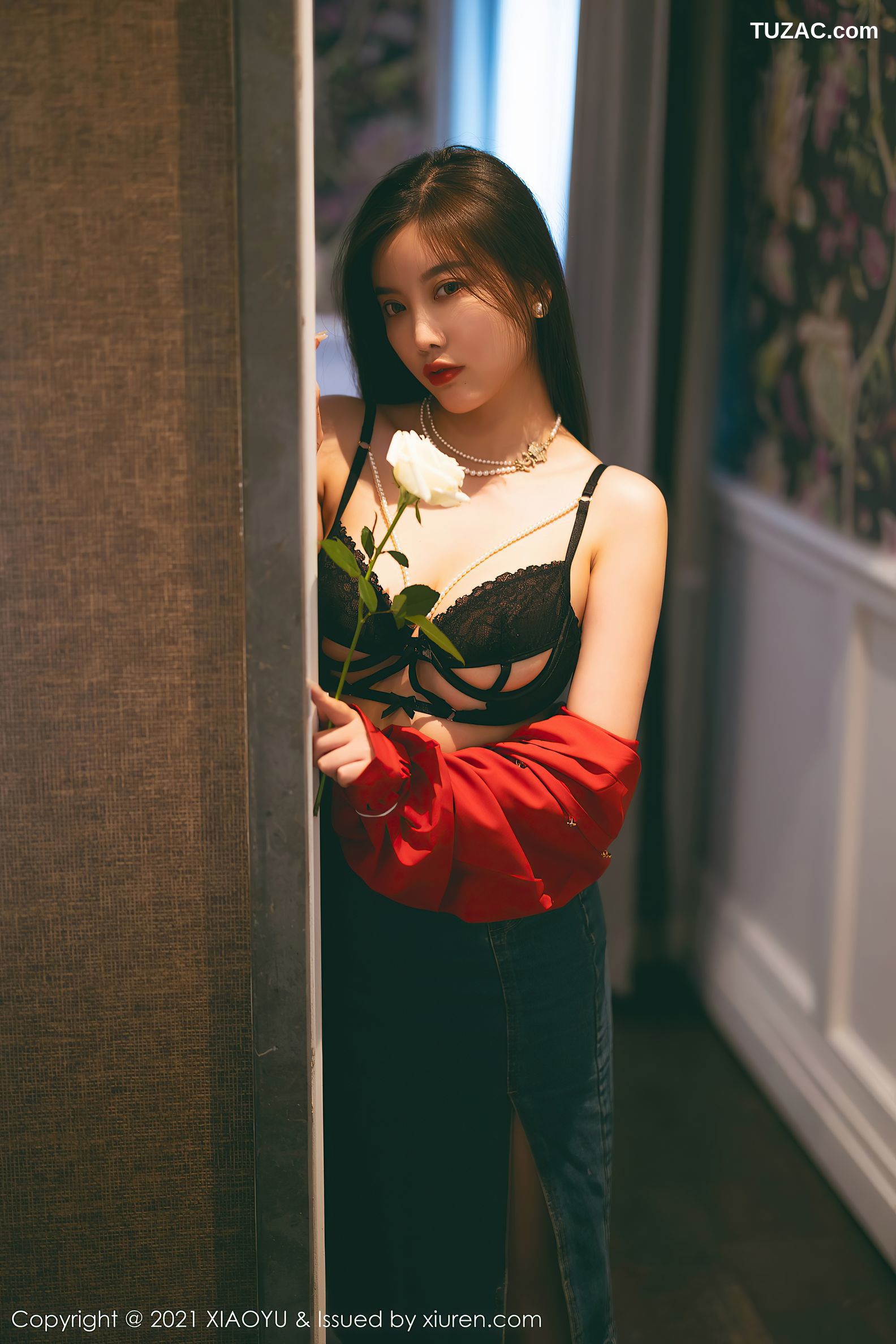 XiaoYu语画界-618-杨晨晨Yome-民国风主题红衬衫牛仔裙-2021.09.18