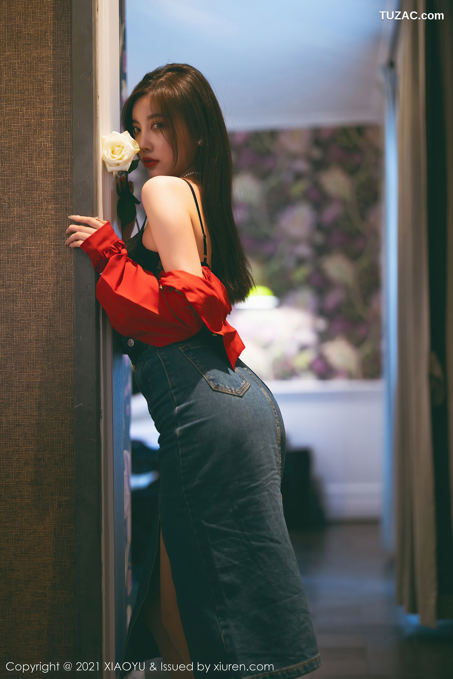 XiaoYu语画界-618-杨晨晨Yome-民国风主题红衬衫牛仔裙-2021.09.18