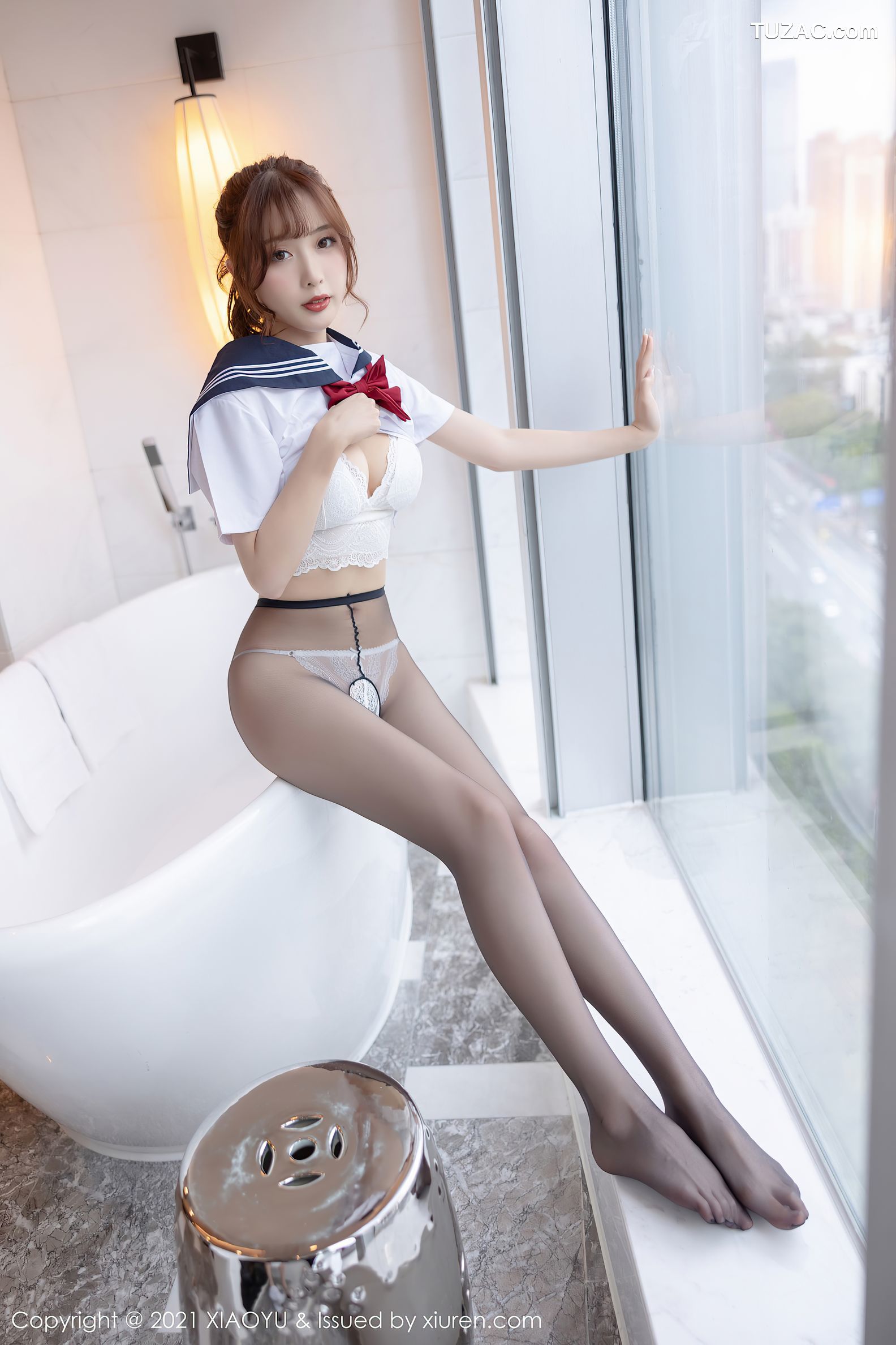 XiaoYu语画界-623-林星阑-JK制服黑丝裤袜-2021.09.27