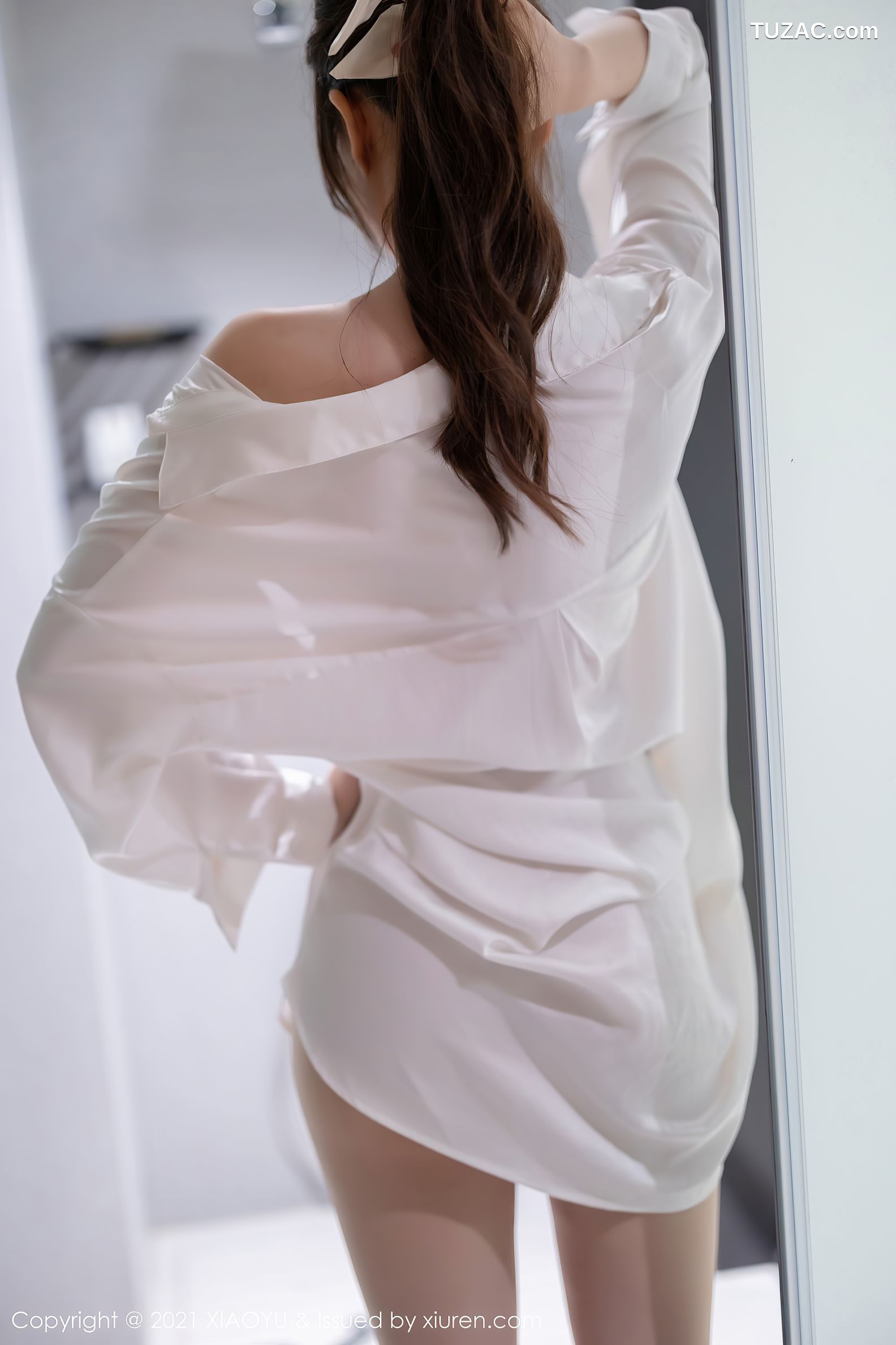 XiaoYu语画界-625-芝芝Booty-性感白衬衫粉色内衣-2021.09.29