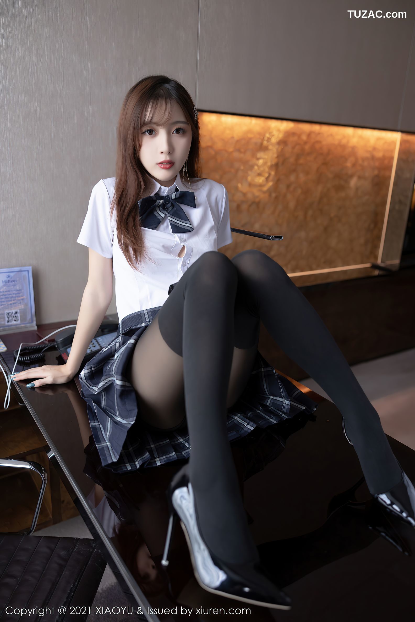 XiaoYu语画界-667-林星阑-性感JK制服白色蕾丝连体衣-2021.12.02