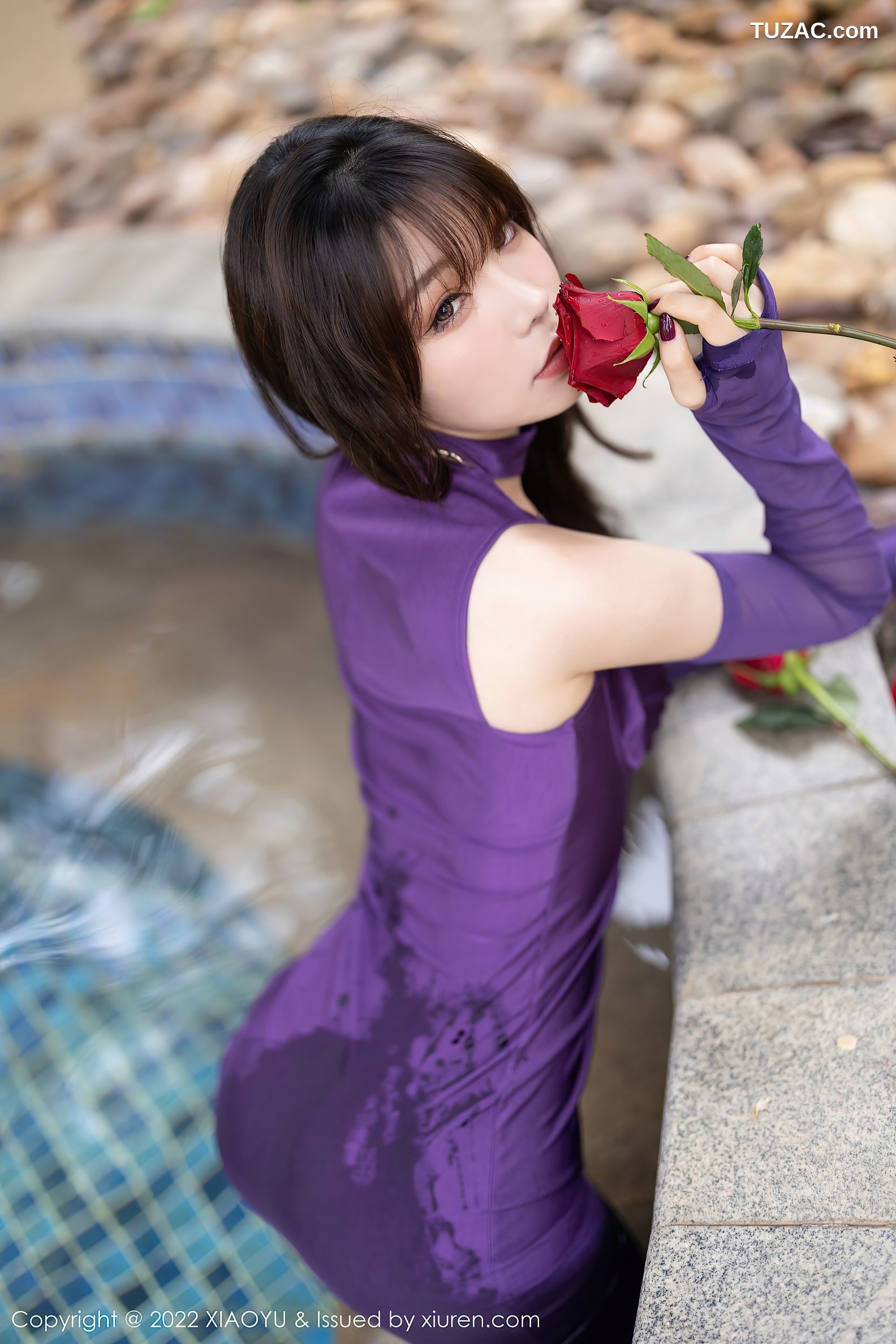 XiaoYu语画界-720-芝芝Booty-惠州旅拍户外温泉紫色连衣裙肉丝-2022.02.21