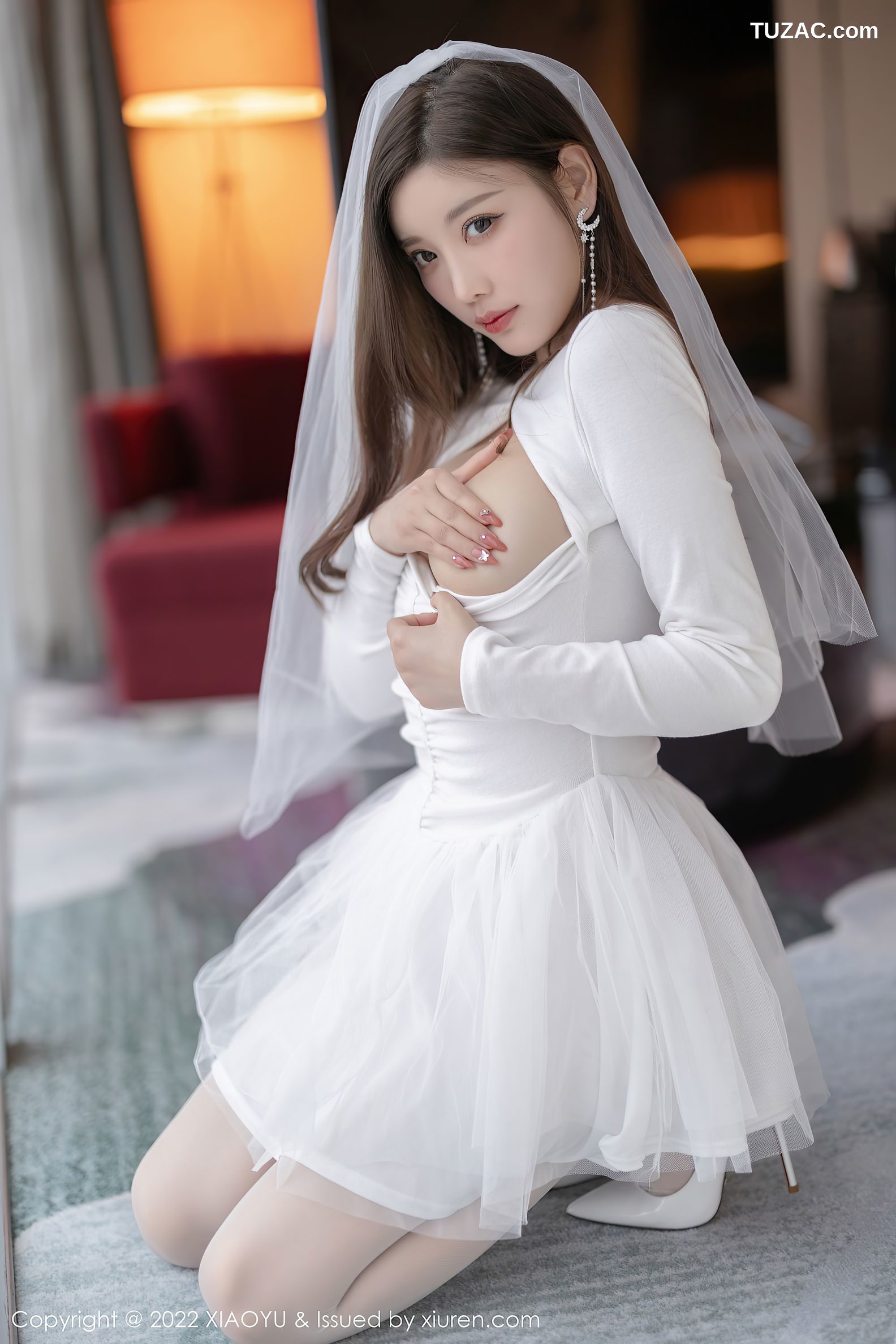XiaoYu语画界-739-杨晨晨Yome-性感白色婚纱白丝袜-2022.03.18