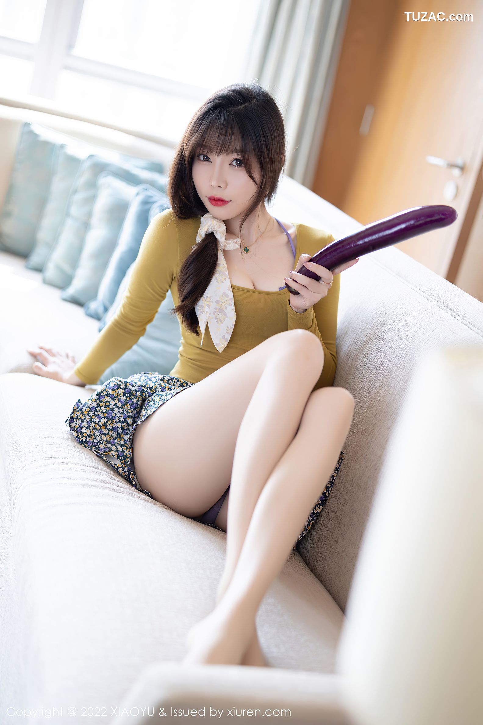 XiaoYu语画界-760-芝芝Booty-收身衣花裙紫色内衣-2022.04.19