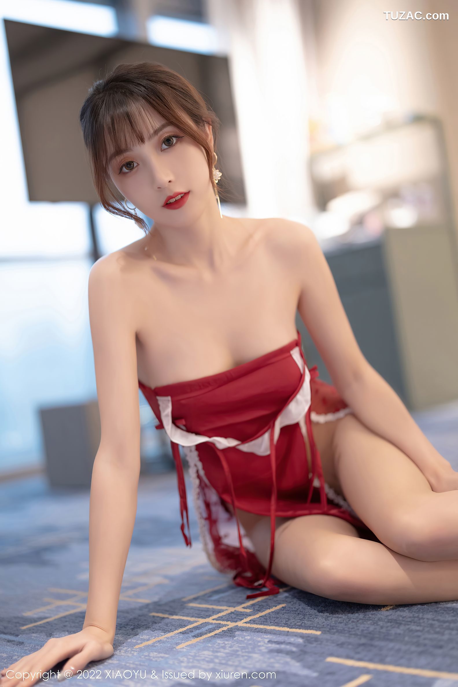XiaoYu语画界-769-林星阑-性感红色肩服饰肉丝-2022.05.04