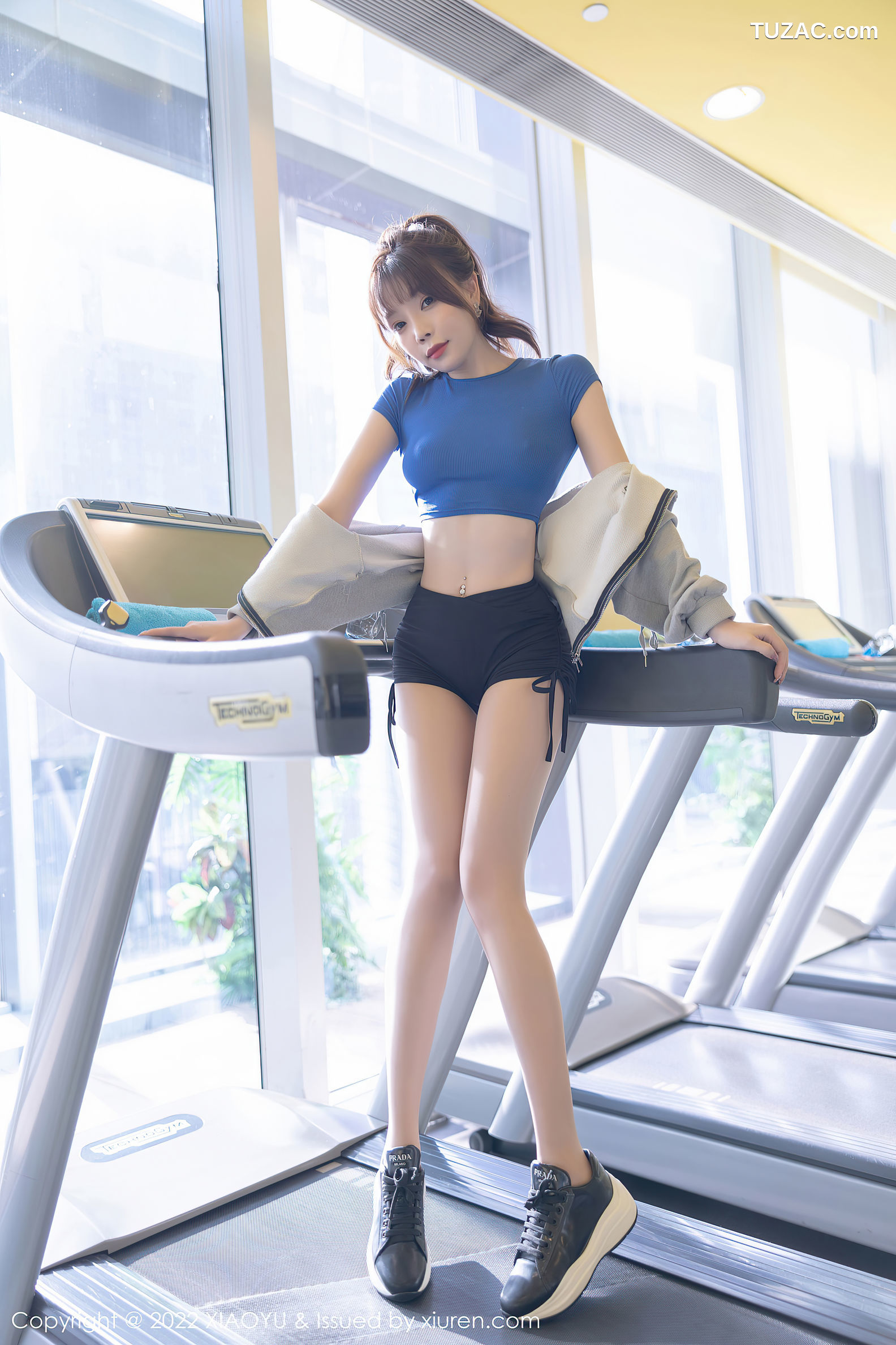 XiaoYu语画界-792-芝芝Booty-蓝色收身衣运动短裤-2022.06.06