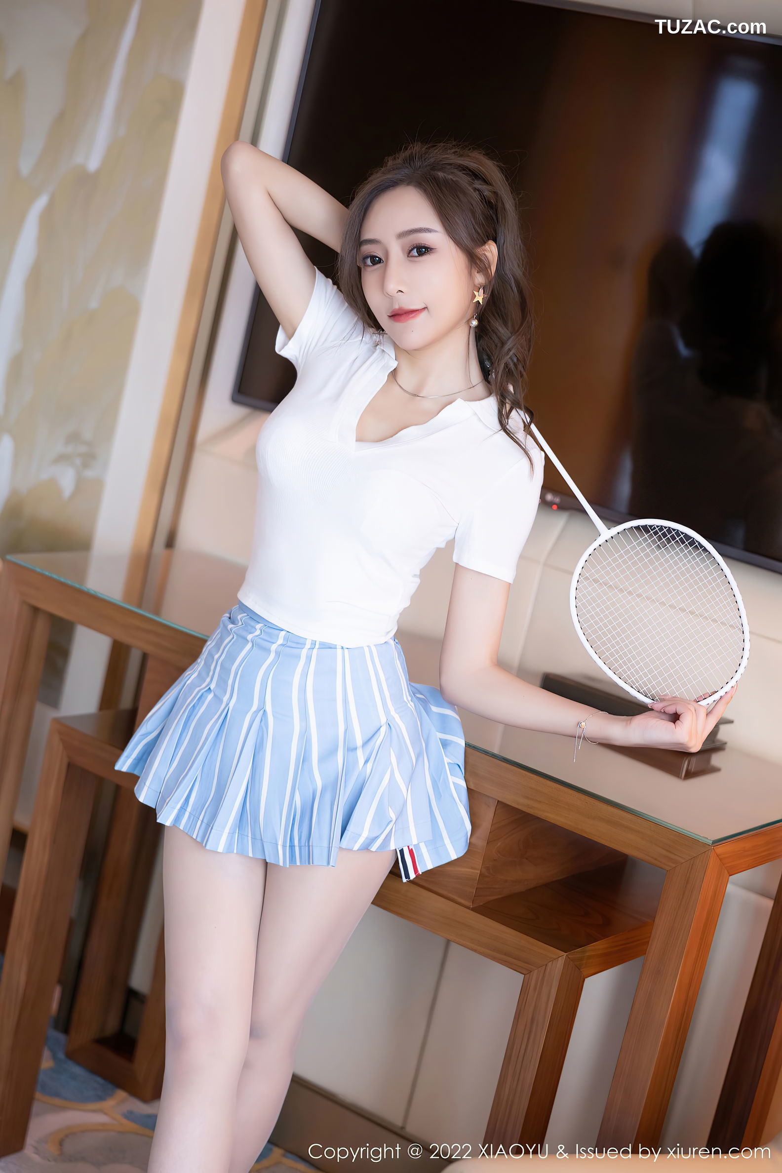 XiaoYu语画界-803-王馨瑶Yanni-白T短裙蕾丝内衣肉丝-2022.06.21