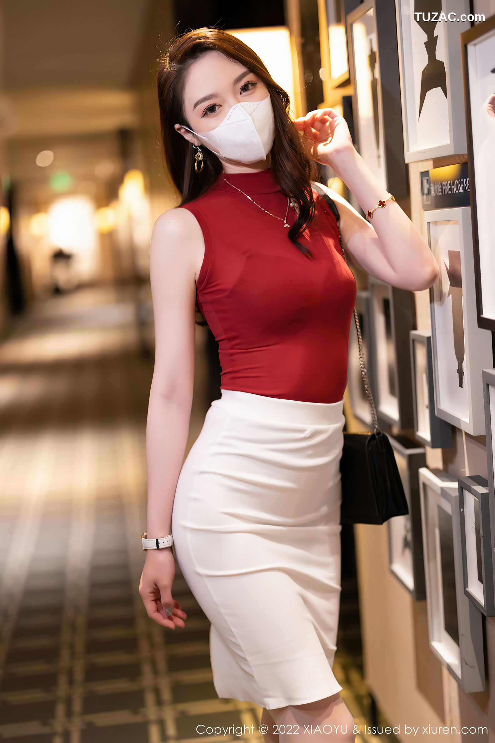 XiaoYu语画界-814-梦心玥-性感收身上衣白短裙红色内衣肉丝-2022.07.06