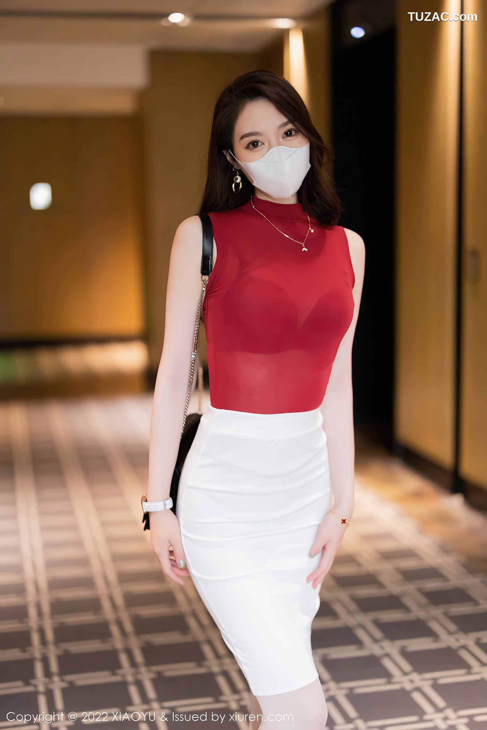 XiaoYu语画界-814-梦心玥-性感收身上衣白短裙红色内衣肉丝-2022.07.06