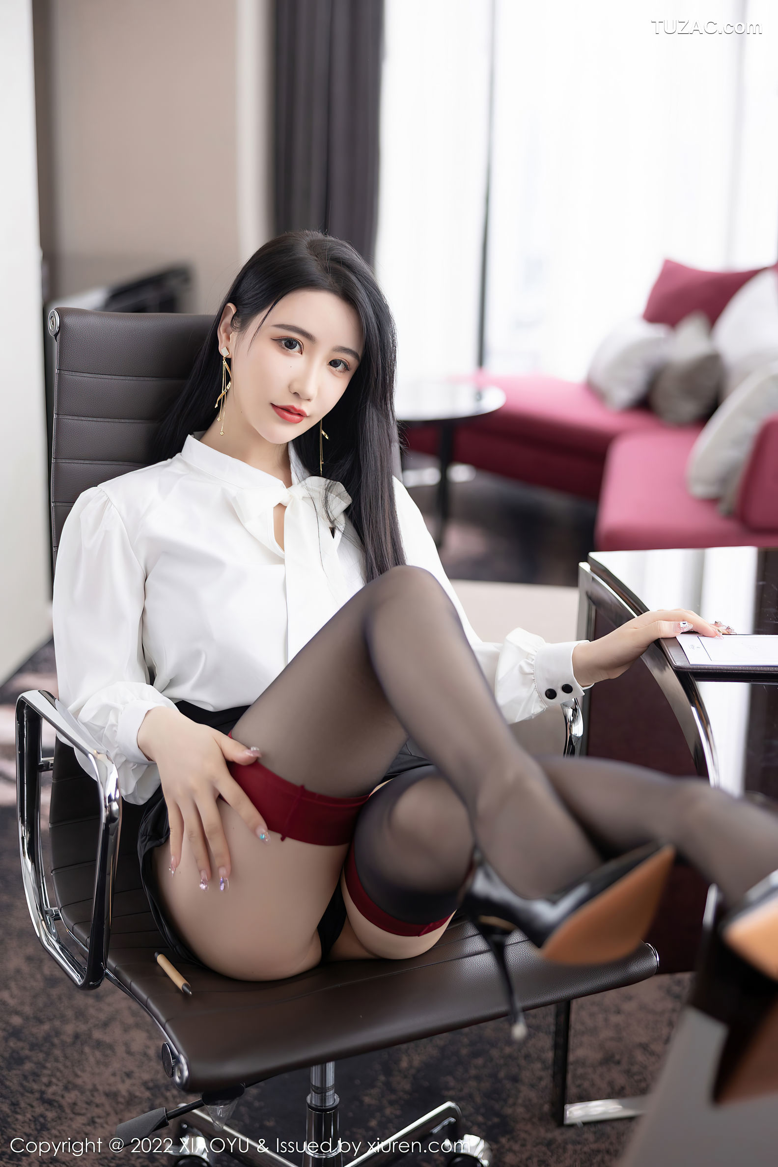 XiaoYu语画界-819-樱桃酱-秘书角色装黑色轻透服饰-2022.07.13