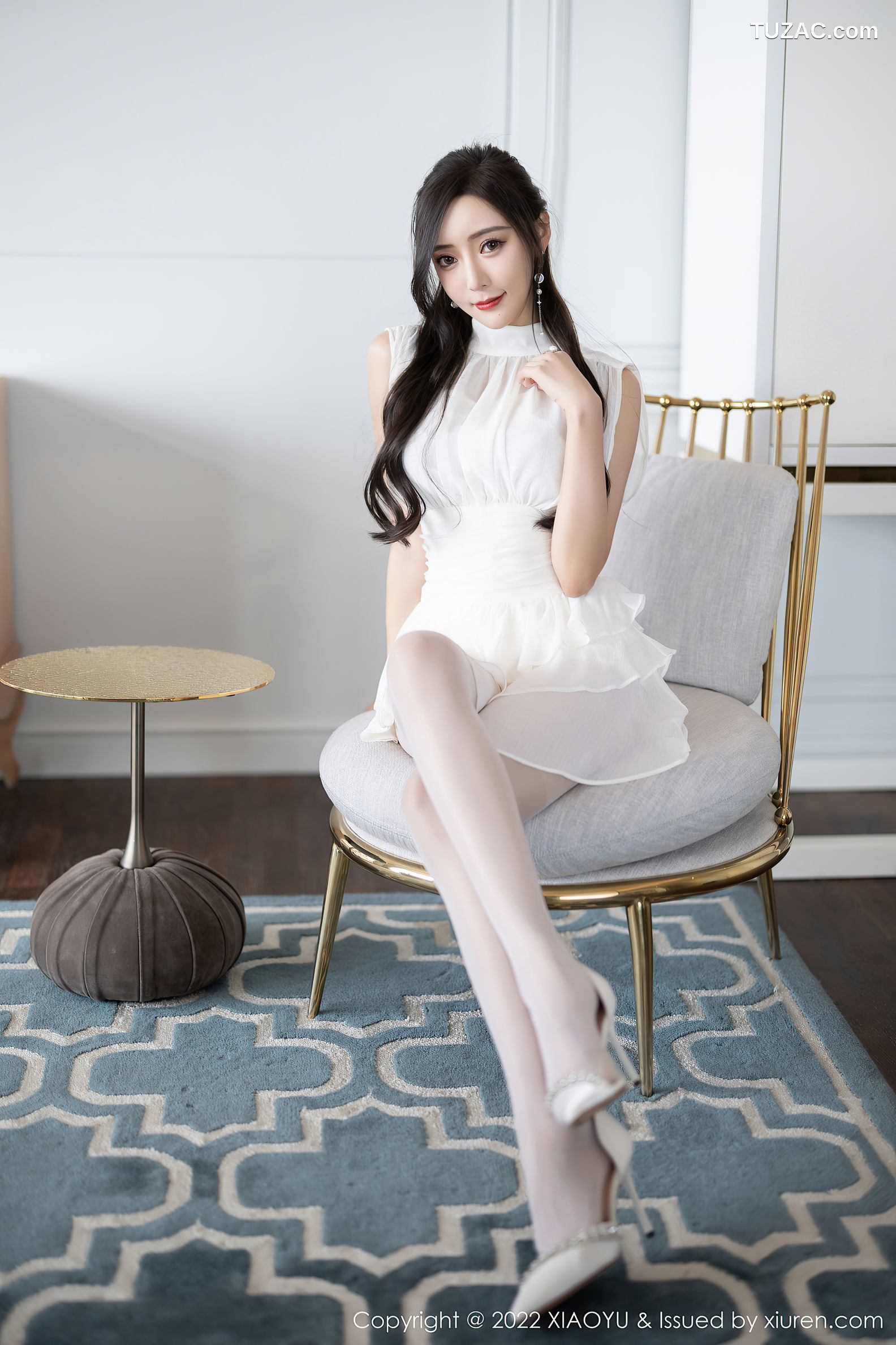 XiaoYu语画界-822-王馨瑶Yanni-白色连衣裙白丝蕾丝内衣-2022.07.18