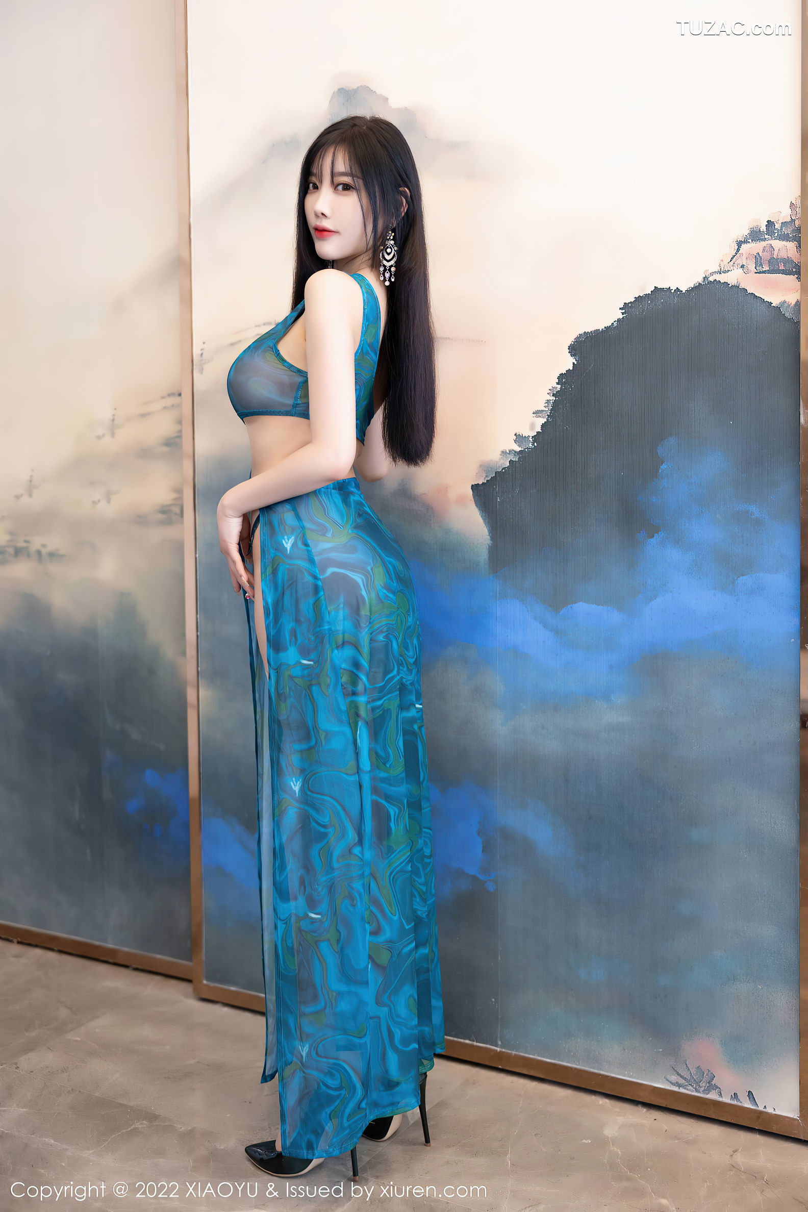 XiaoYu语画界-831-杨晨晨Yome-心愿旅拍户外-室内蓝色轻透飘裙-2022.07.29