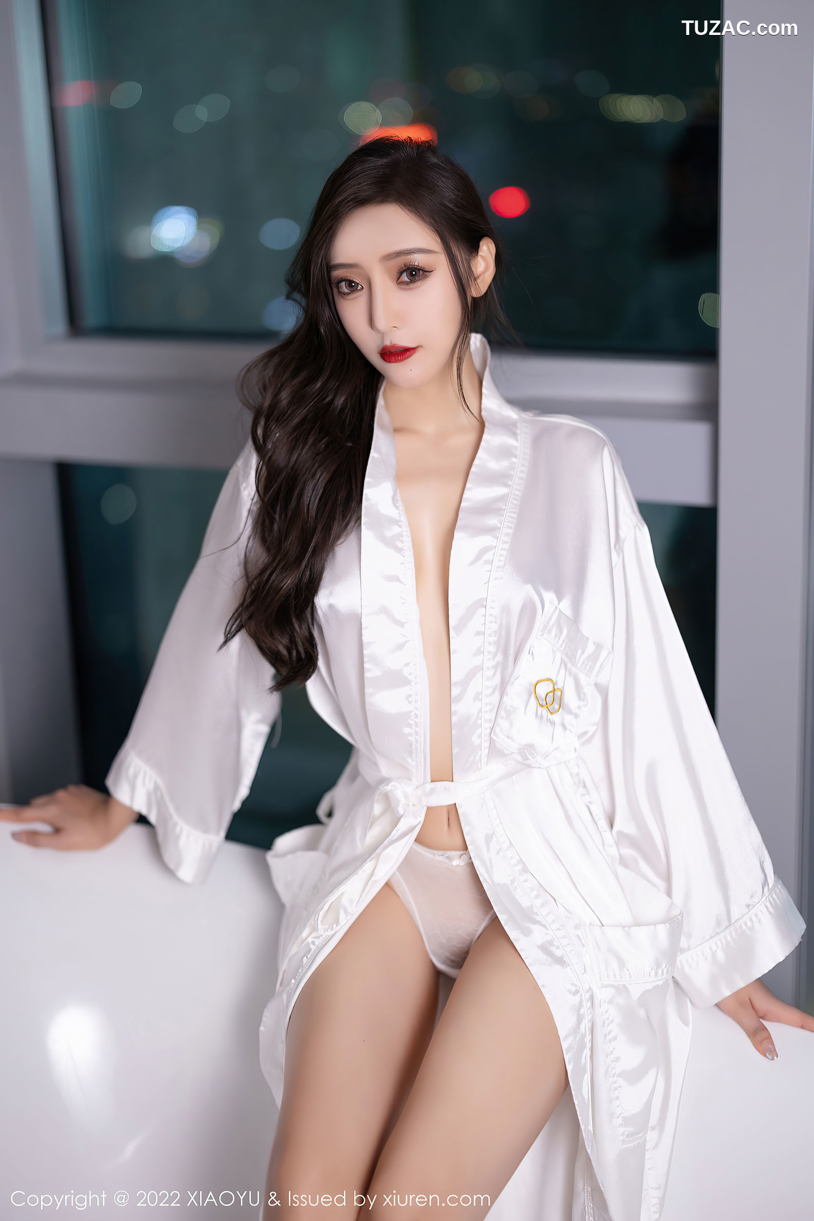 XiaoYu语画界-833-王馨瑶Yanni-白色睡衣蕾丝内衣-2022.08.02