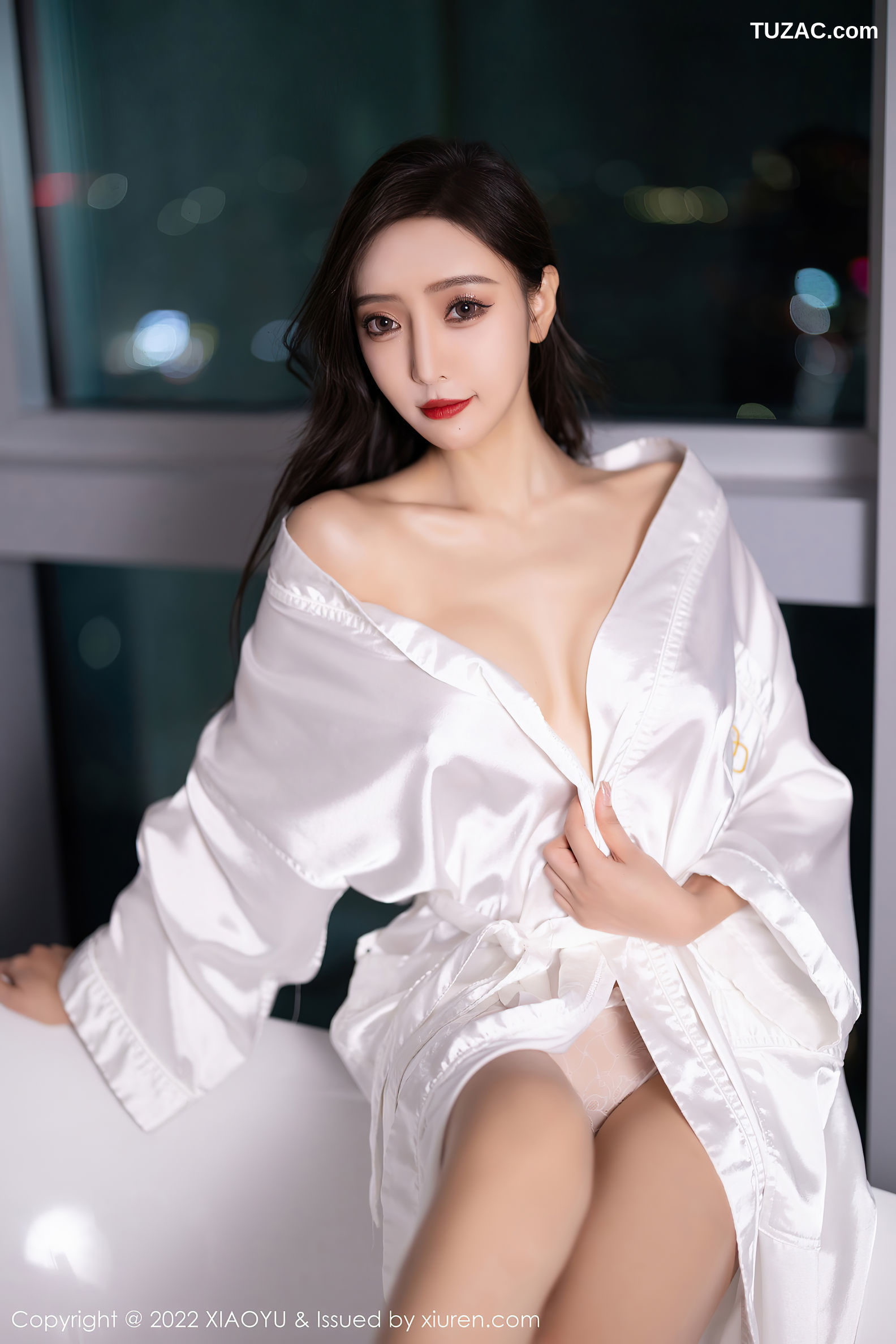 XiaoYu语画界-833-王馨瑶Yanni-白色睡衣蕾丝内衣-2022.08.02