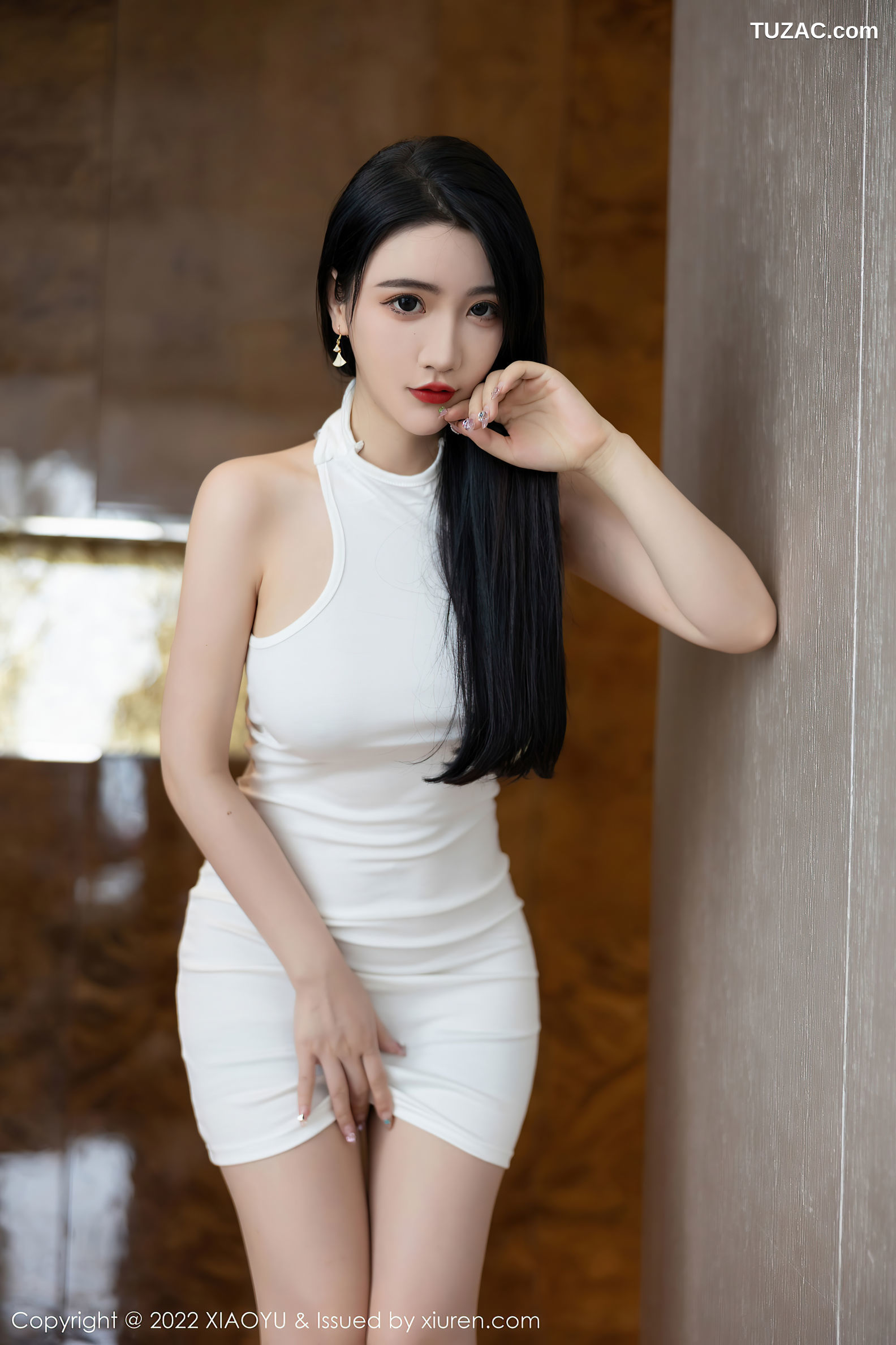 XiaoYu语画界-840-樱桃酱-白色轻透连衣短裙-黑色镂空情趣内衣-2022.08.11