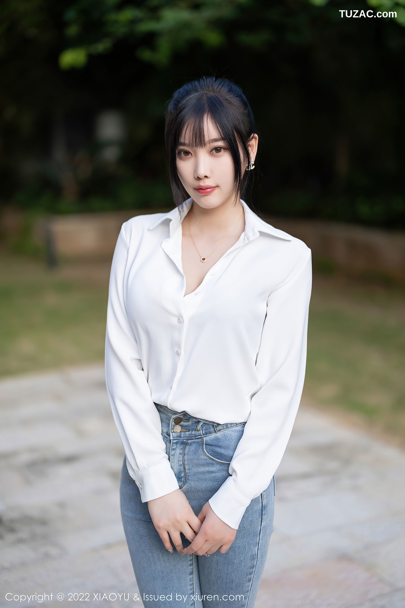 XiaoYu语画界-846-杨晨晨Yome-白衬衫牛仔裤红色内衣肉丝-2022.08.19