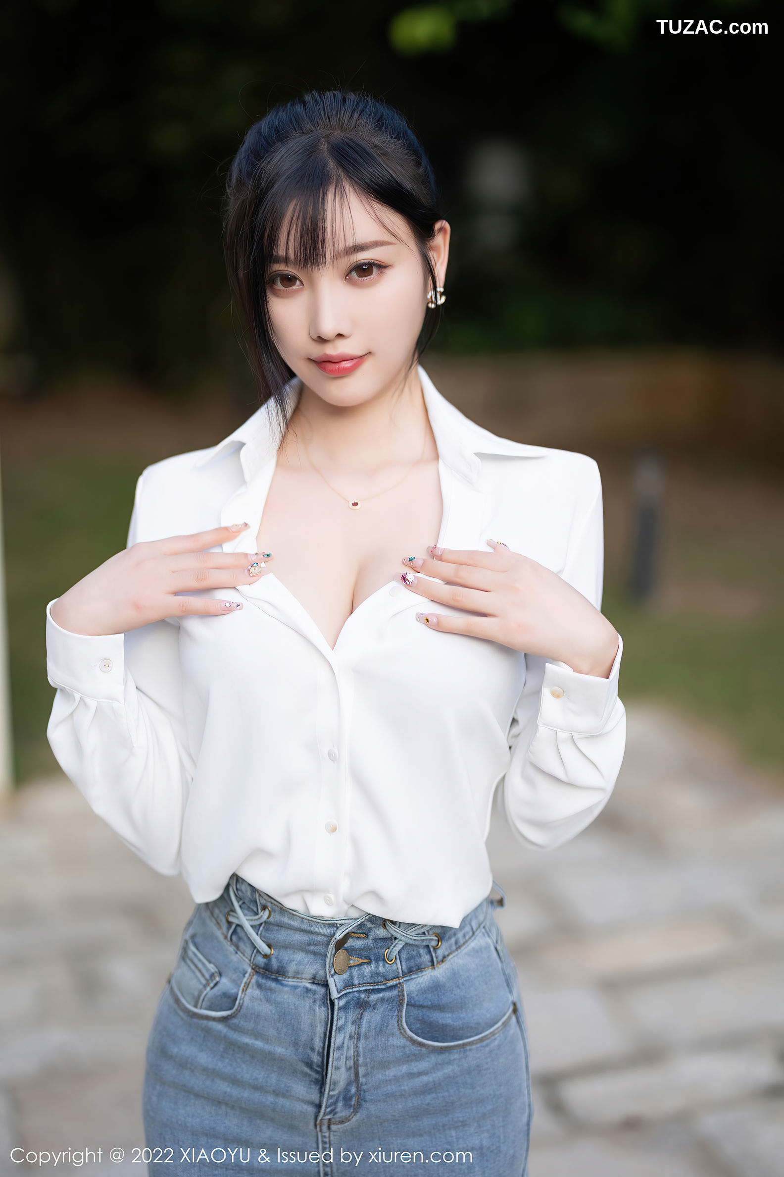 XiaoYu语画界-846-杨晨晨Yome-白衬衫牛仔裤红色内衣肉丝-2022.08.19