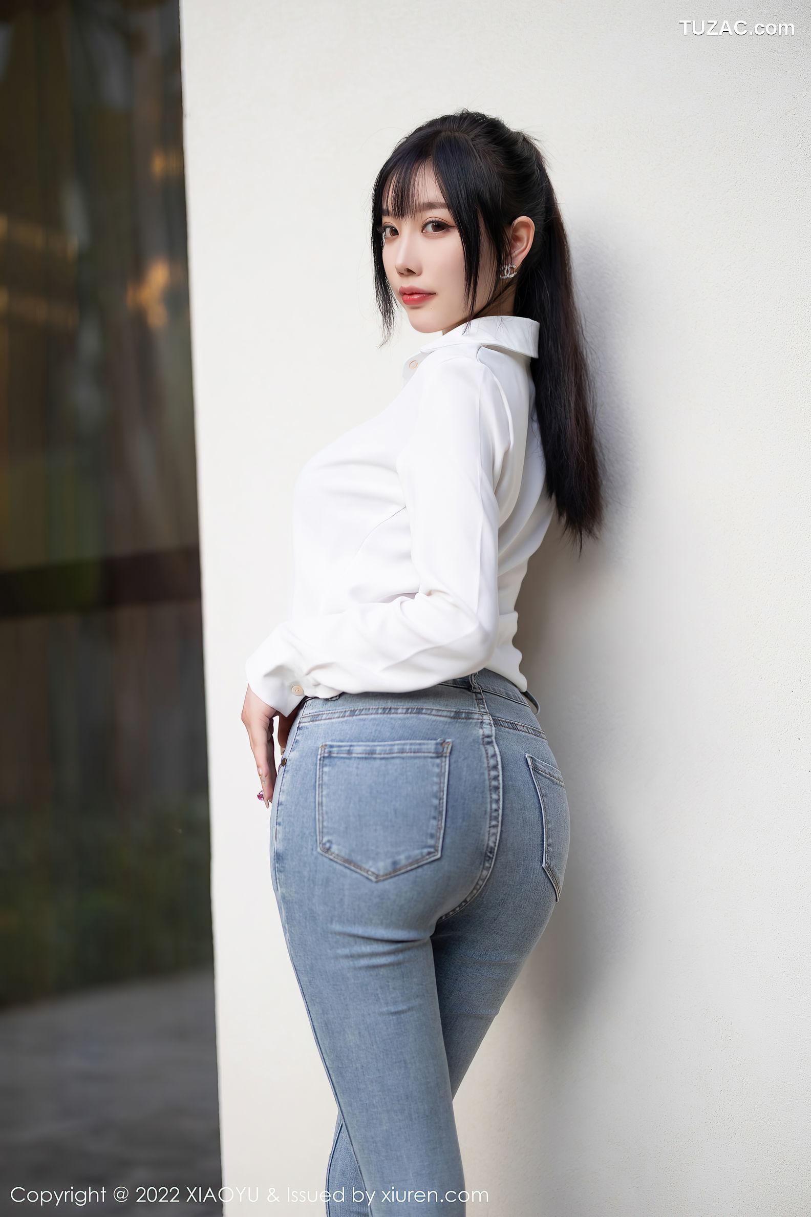 XiaoYu语画界-846-杨晨晨Yome-白衬衫牛仔裤红色内衣肉丝-2022.08.19