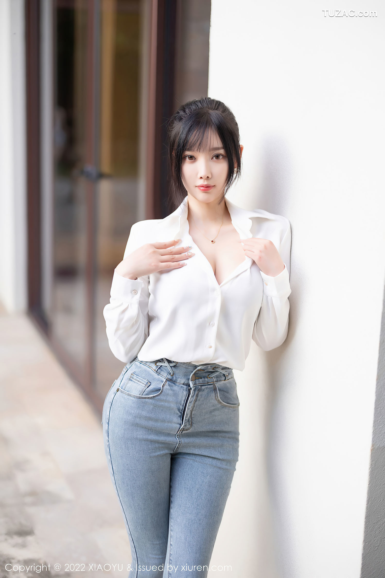 XiaoYu语画界-846-杨晨晨Yome-白衬衫牛仔裤红色内衣肉丝-2022.08.19