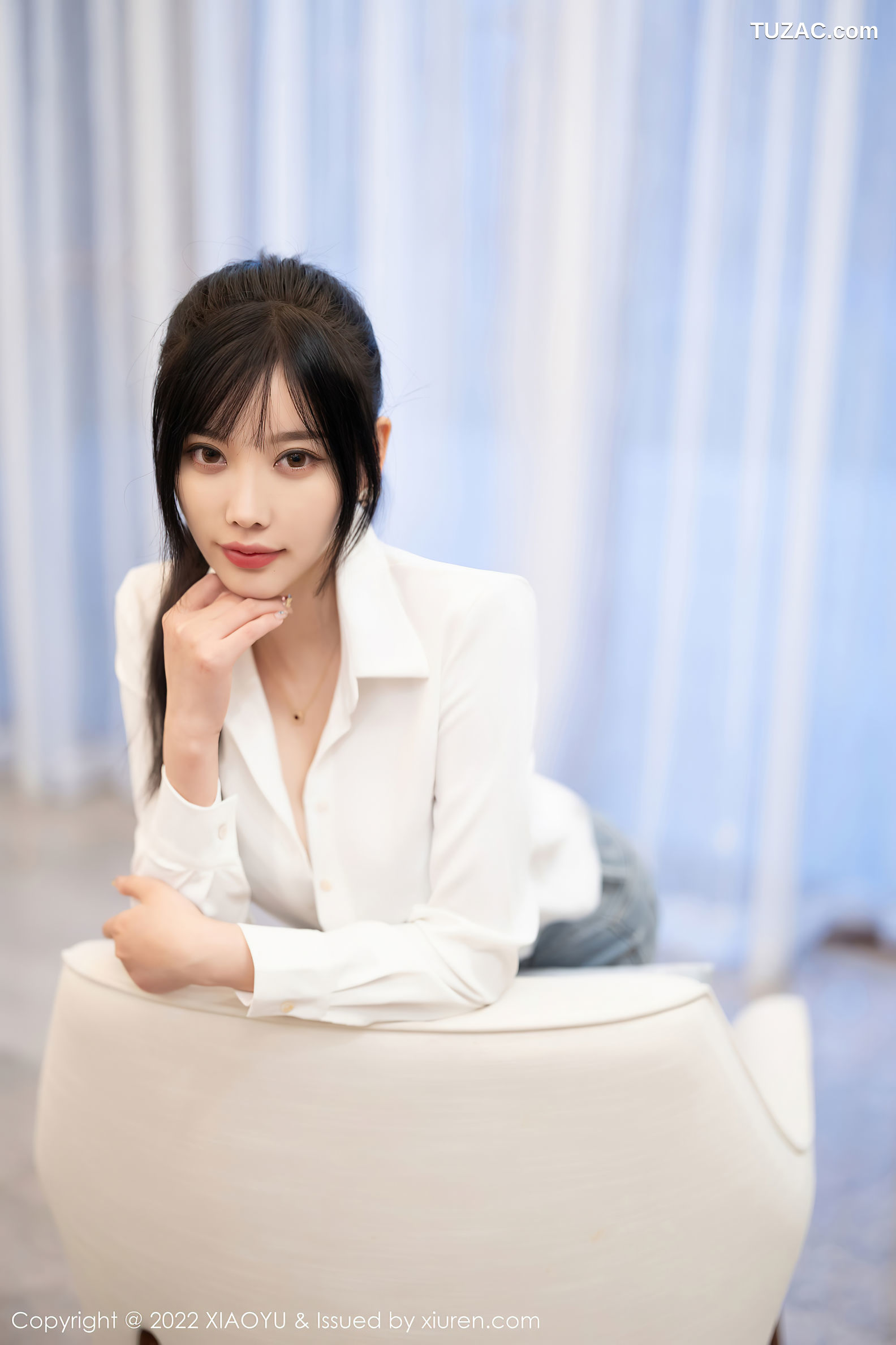 XiaoYu语画界-846-杨晨晨Yome-白衬衫牛仔裤红色内衣肉丝-2022.08.19