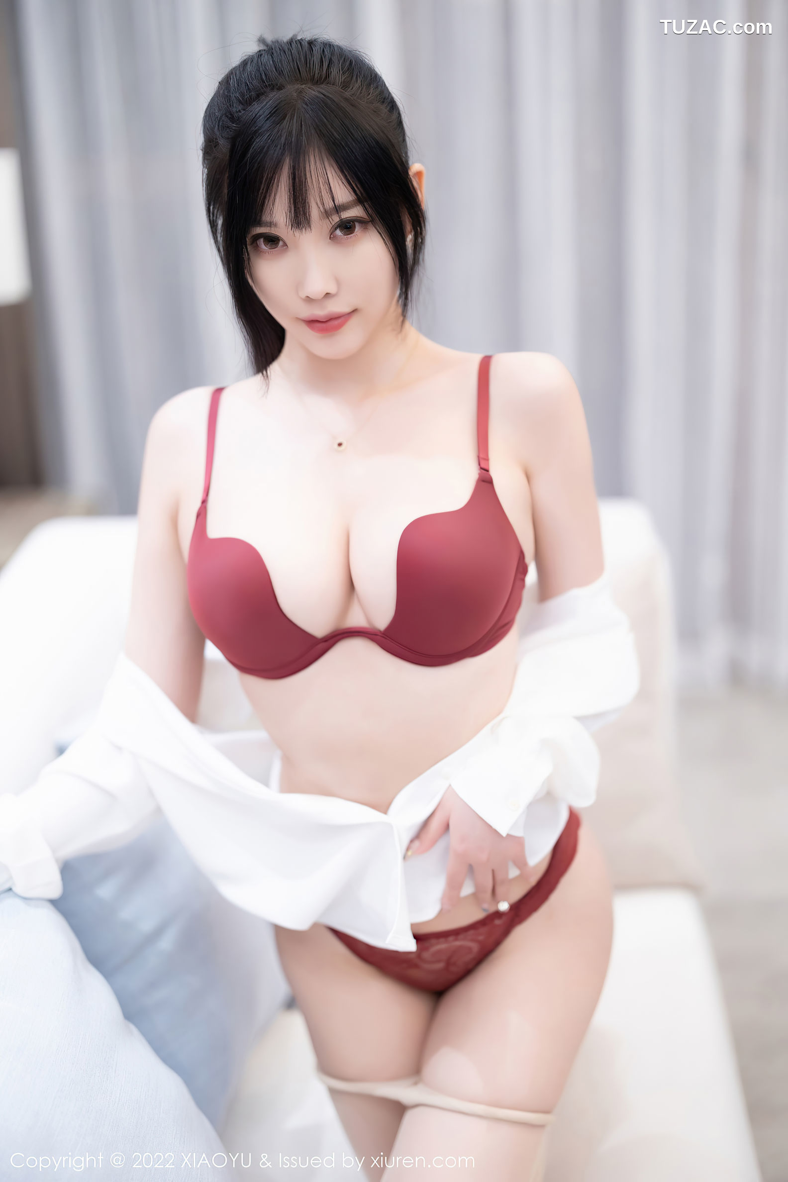 XiaoYu语画界-846-杨晨晨Yome-白衬衫牛仔裤红色内衣肉丝-2022.08.19